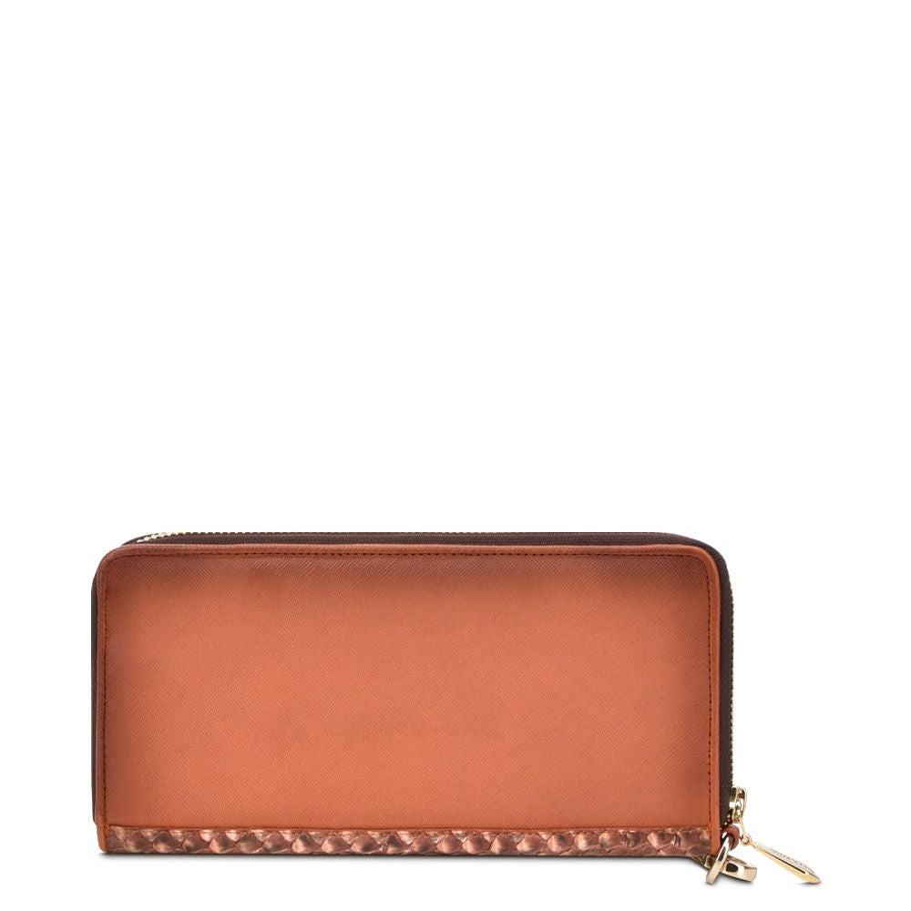 BD207PI CUADRA OCHER Fashion Python Wristlet Wallet Clutch for Women | Stylish Crossbody Purse for Evening Parties & Date Nights