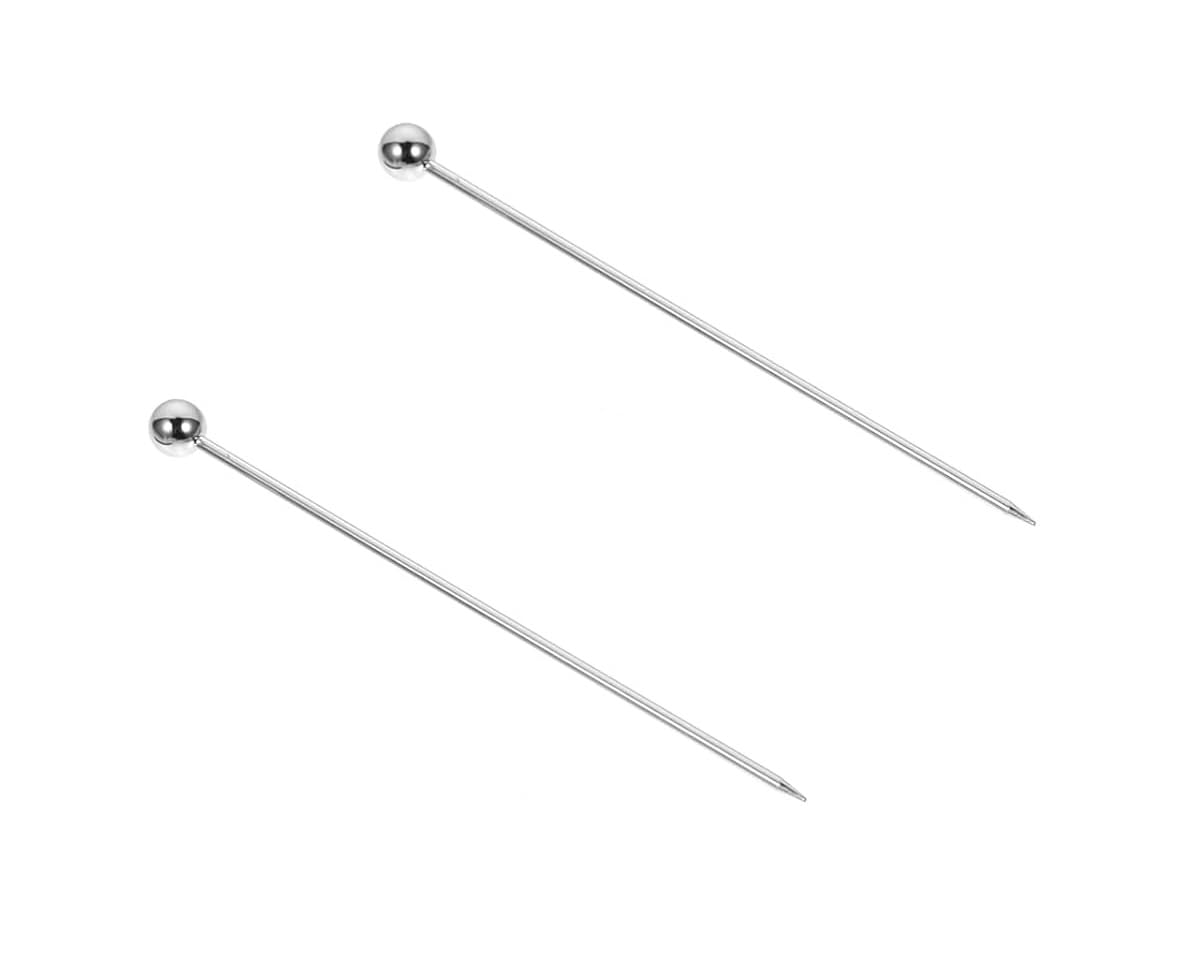 Dynore 2-Piece Stainless Steel Cocktail Picks - Reusable Fruit Skewers & Toothpicks for Cocktails, BBQ, Snacks, and Fruit Platters - Perfect for Parties, Picnics, and Home Entertaining