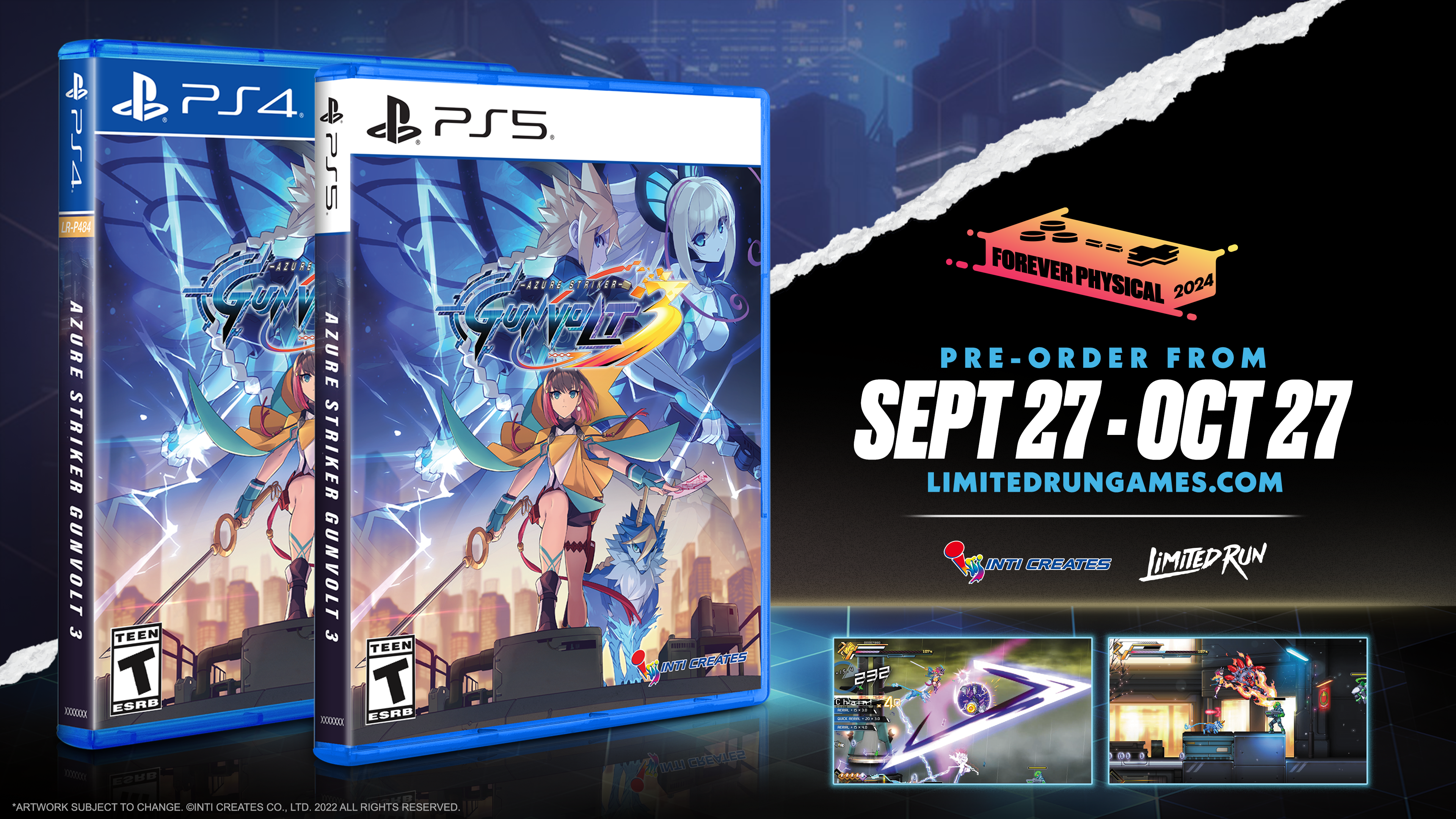 Azure Striker GUNVOLT 3 Standard Edition for PS5 & PS4 - Fast-Paced Action Game | Perfect for Anime Fans & Platformer Lovers | Great for Gaming Nights & Competitive Play
