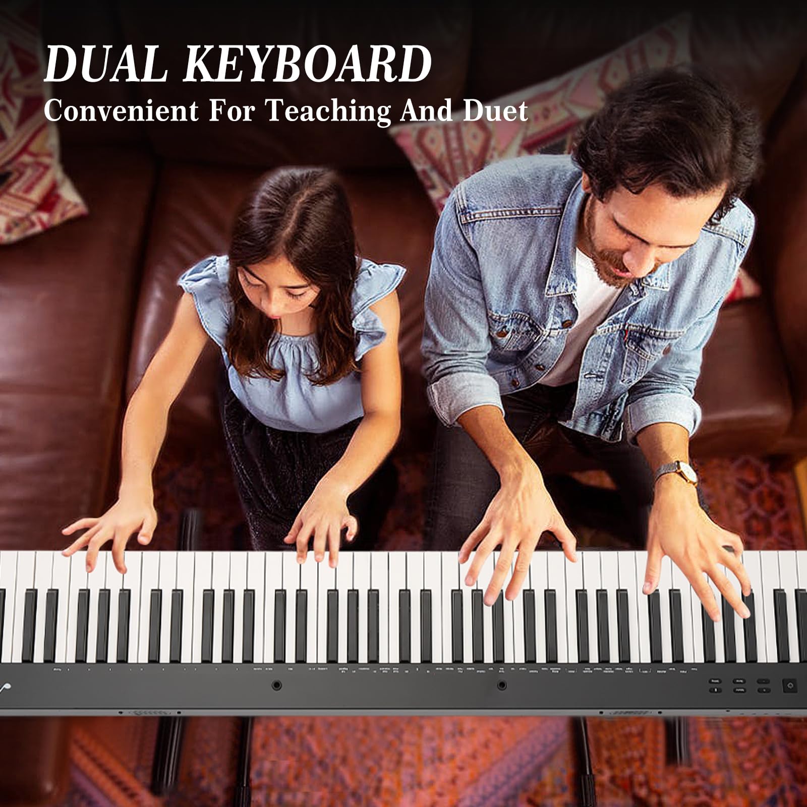 88-Key Digital Piano Keyboard - Full Size Electric Keyboard Piano for Beginners & Adults with Stand, Headphones, Sustain Pedal, Carrying Bag - Bluetooth & USB MIDI Connectivity - Perfect for Home Practice, Studio Recording & Live Performances