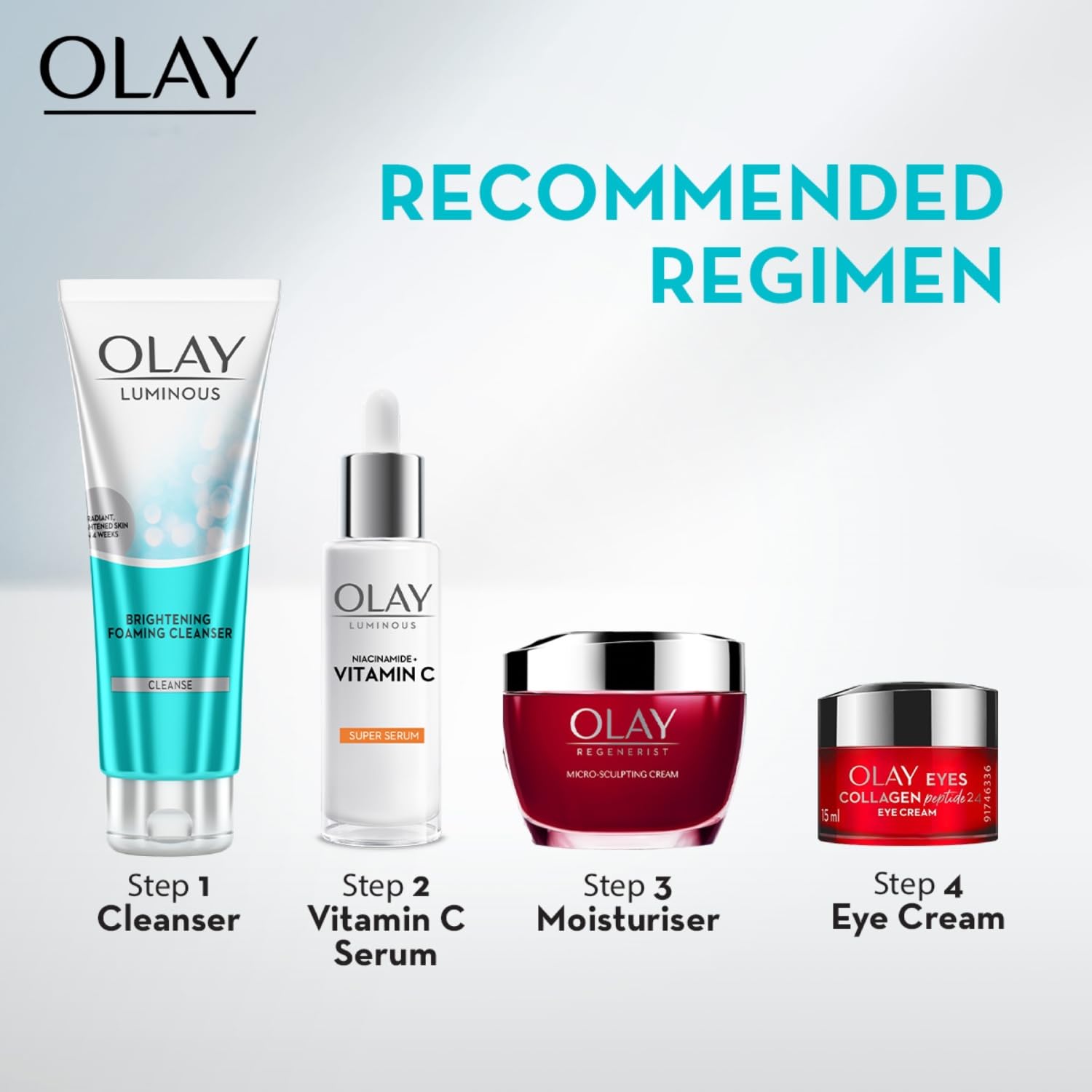 Olay Luminous Brightening Foaming Cleanser - Vitamin C Face Wash for Clear & Even Skin Tone | With Glycerin & Niacinamide | Gentle Daily Cleanser for Normal, Oily, Dry & Combination Skin | 100g | Perfect for Morning & Night Skincare Routine