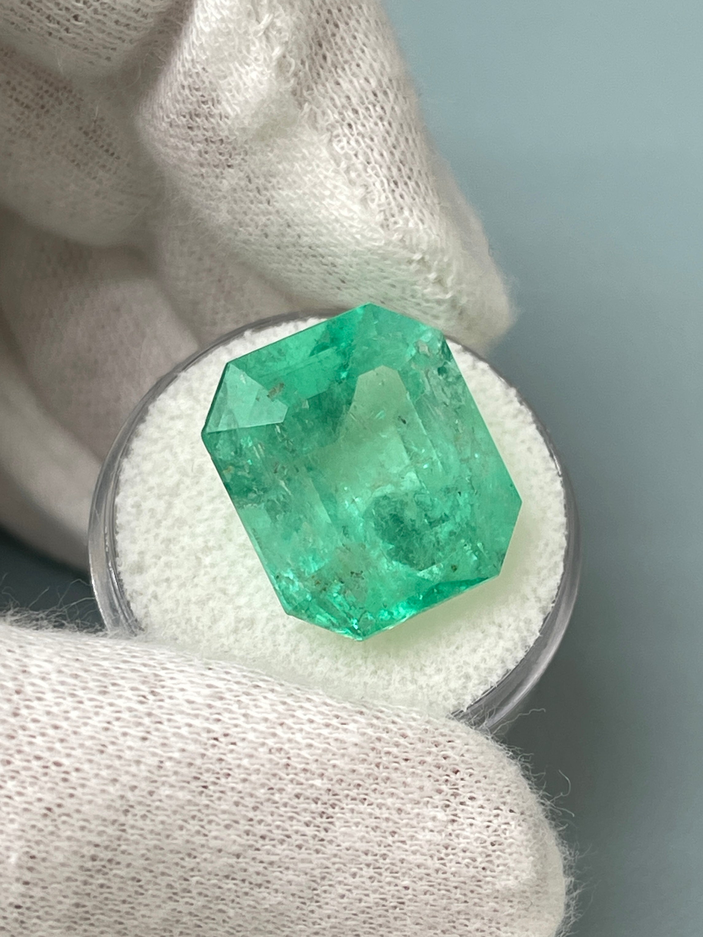 20.44 Carat XL Loose Colombian Emerald - 18x16mm Emerald Cut Gemstone for Jewelry Making & Engagement Rings