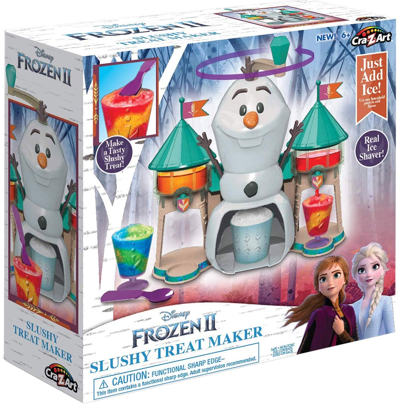 Disney Frozen II Slushy Treat Maker Kit - Ice Shaver, Ice Cube Molds, Ice Bucket, Cup & Spoon Included - Perfect for Kids Birthday Parties, Summer Treats & Frozen-Themed Events
