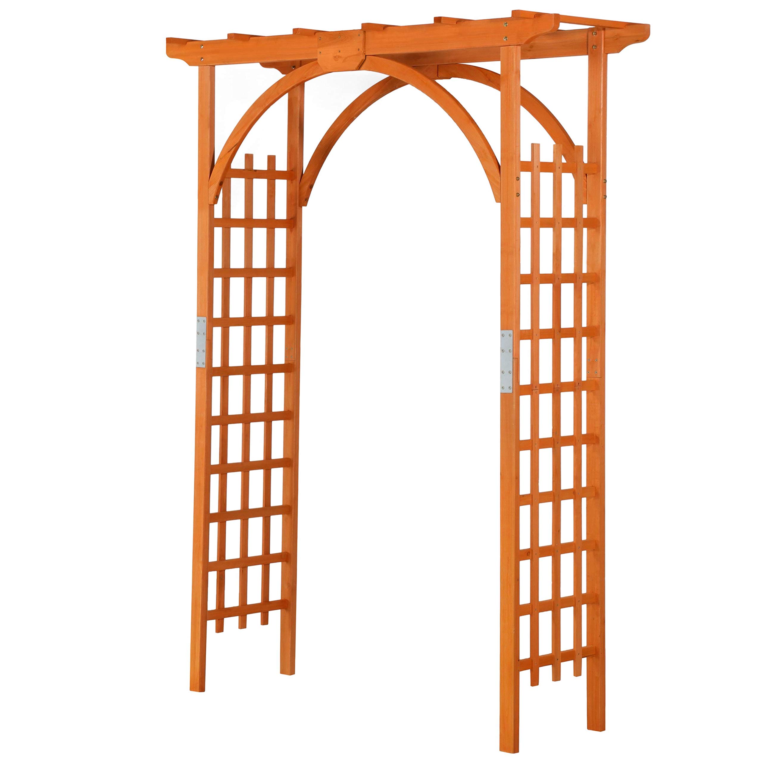 Yaheetech 7FT Wooden Garden Arch Trellis - Natural Wood Climbing Plant Support for Roses, Vines & Flowers - Perfect for Wedding Ceremony Backdrop, Patio Decor, Greenhouse & Outdoor Garden Decoration
