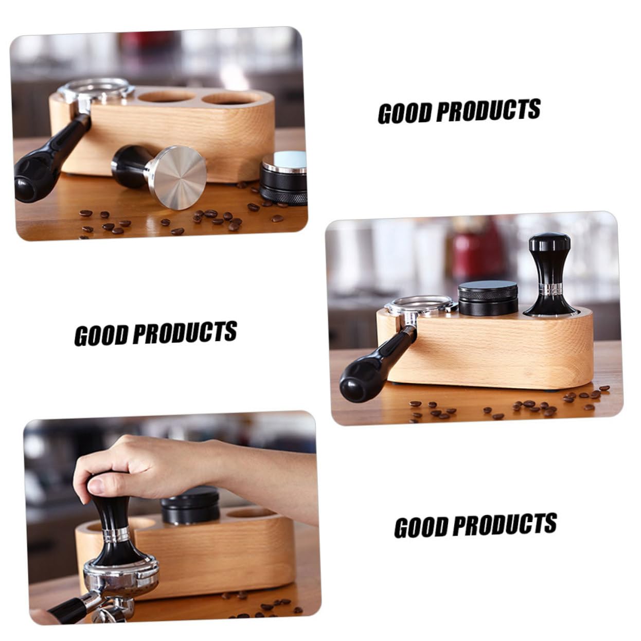 Premium Espresso Coffee Distributor & Tamper Station - Beech Wood Tamping Mat for Espresso Machines - Perfect for Baristas & Home Brewing - Ideal for Coffee Shops, Home Kitchens & Professional Use