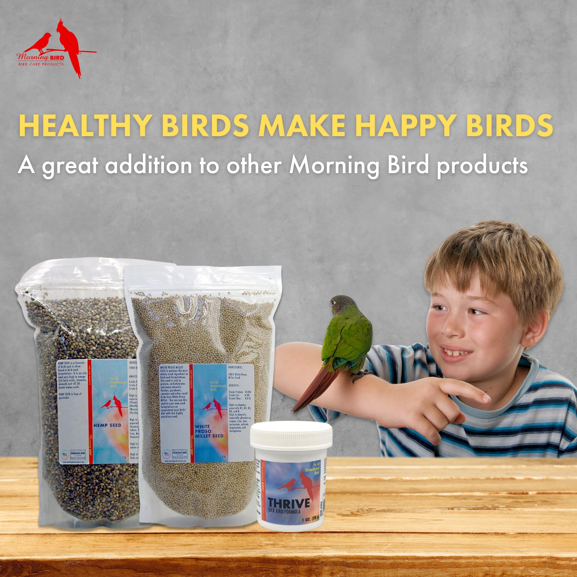 Morning Bird Thrive - Premium Nutritious Energy Supplement with Essential Minerals, Vitamins, Amino Acids, Electrolytes & Protein Powder - 1 lb for Workout Recovery, Sports Performance & Daily Energy Boost