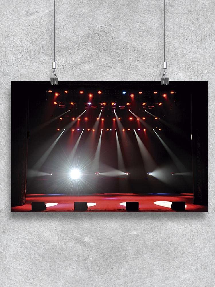Stage with Lights Poster - Premium Performance Backdrop for Concerts, Theater & Events - Perfect for Stage Decor, Photo Booths & Themed Parties