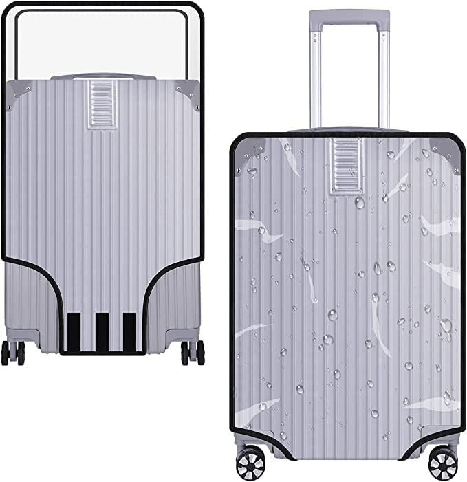 Clear PVC Suitcase Cover for 20 Inch Wheeled Luggage - Protective Travel Luggage Protector (13.6