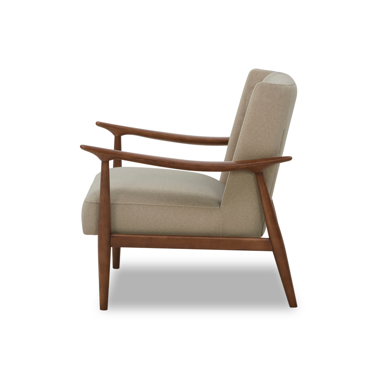 Premium Nevis Lounge Chair - Sand Matte Velvet Upholstered Accent Chair for Living Room, Bedroom & Office - Modern Comfort Seating for Relaxing & Reading