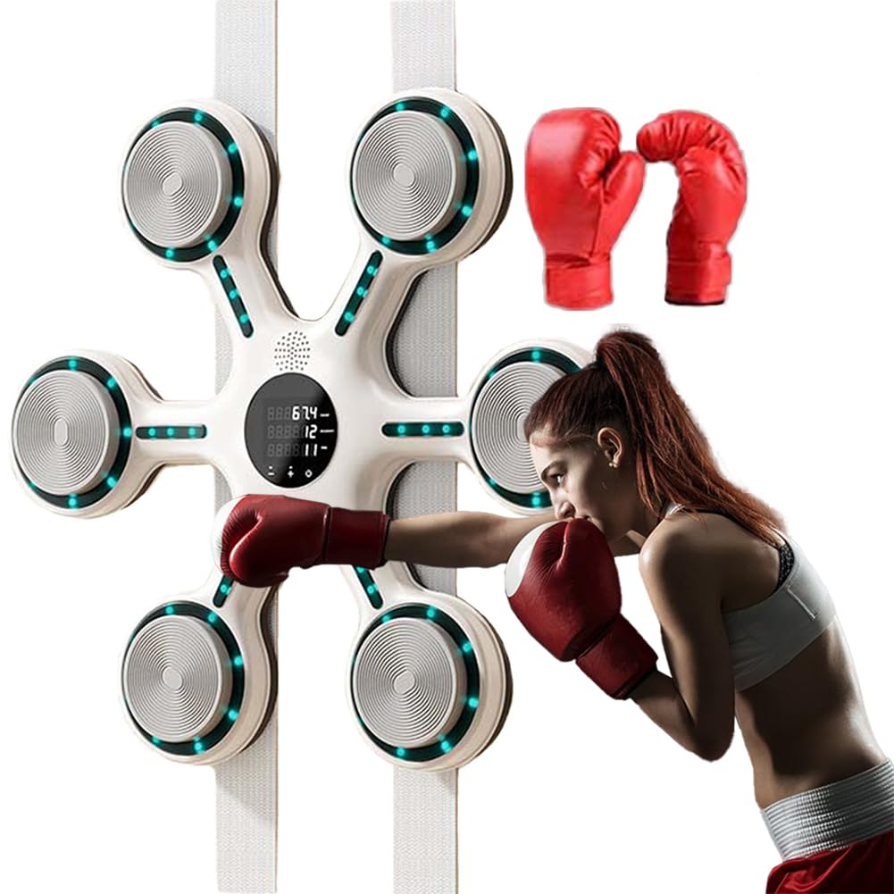 Smart Bluetooth Boxing Target Trainer - Adjustable Speed Wall Mount Punching Pad for Adults | Electronic Boxing Training Equipment for Home Gym & Martial Arts Practice