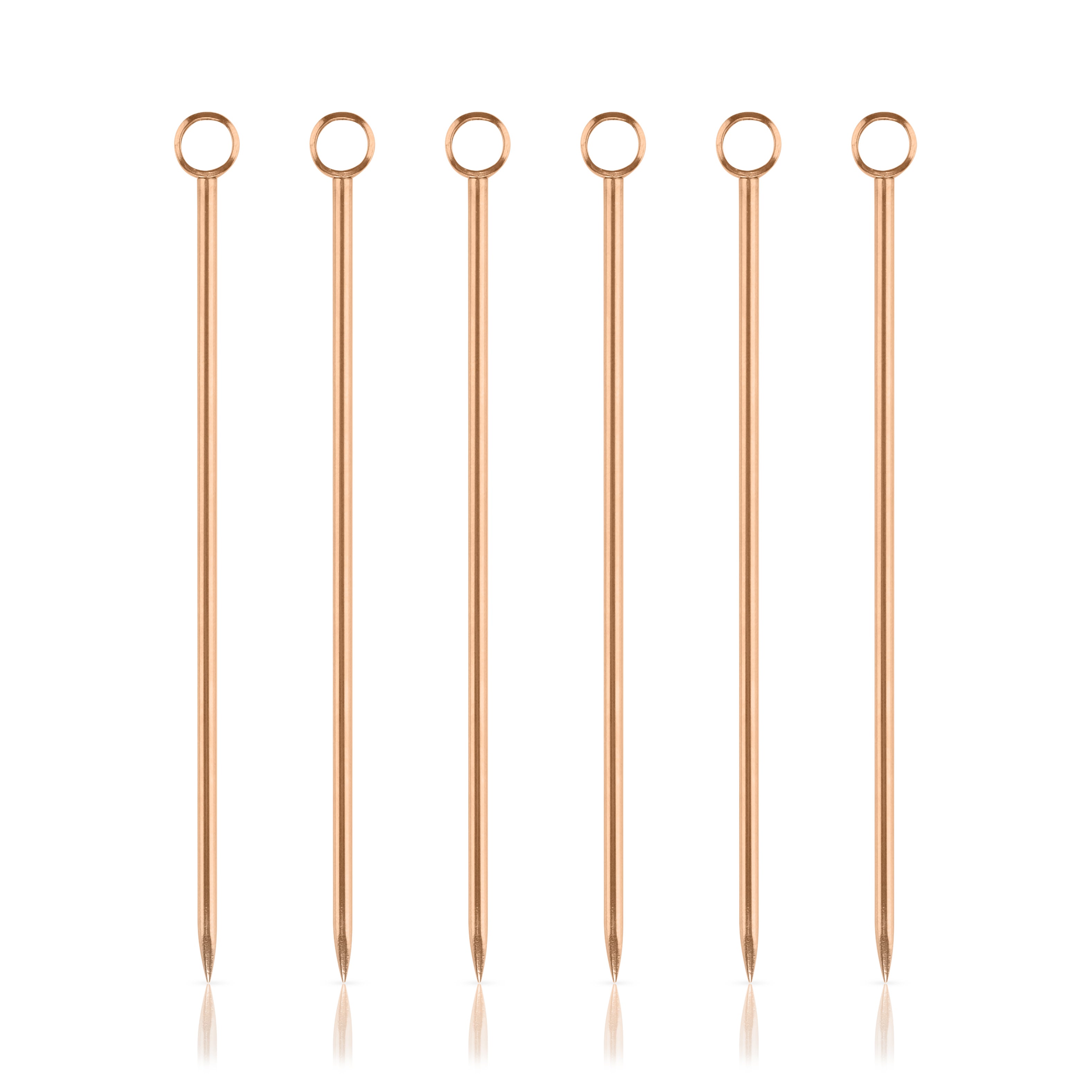 Premium Stainless Steel Summit Cocktail Picks Set of 6 - Elegant Drink Stirrers for Martini, Whiskey & Cocktail Garnish - Perfect for Home Bars, Parties & Wedding Receptions