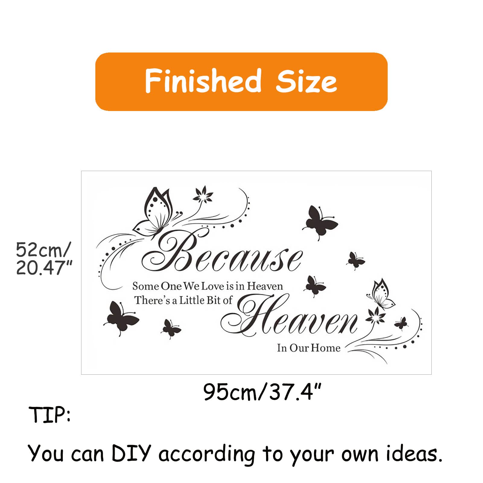 Wall Stickers & Decals - Inspirational Quote DIY Wall Art for Home Decor, Living Room, Bedroom - Easy Peel & Stick Mural Decorations (Home-8) | Perfect for Home Office, Nursery & Apartment Decorating