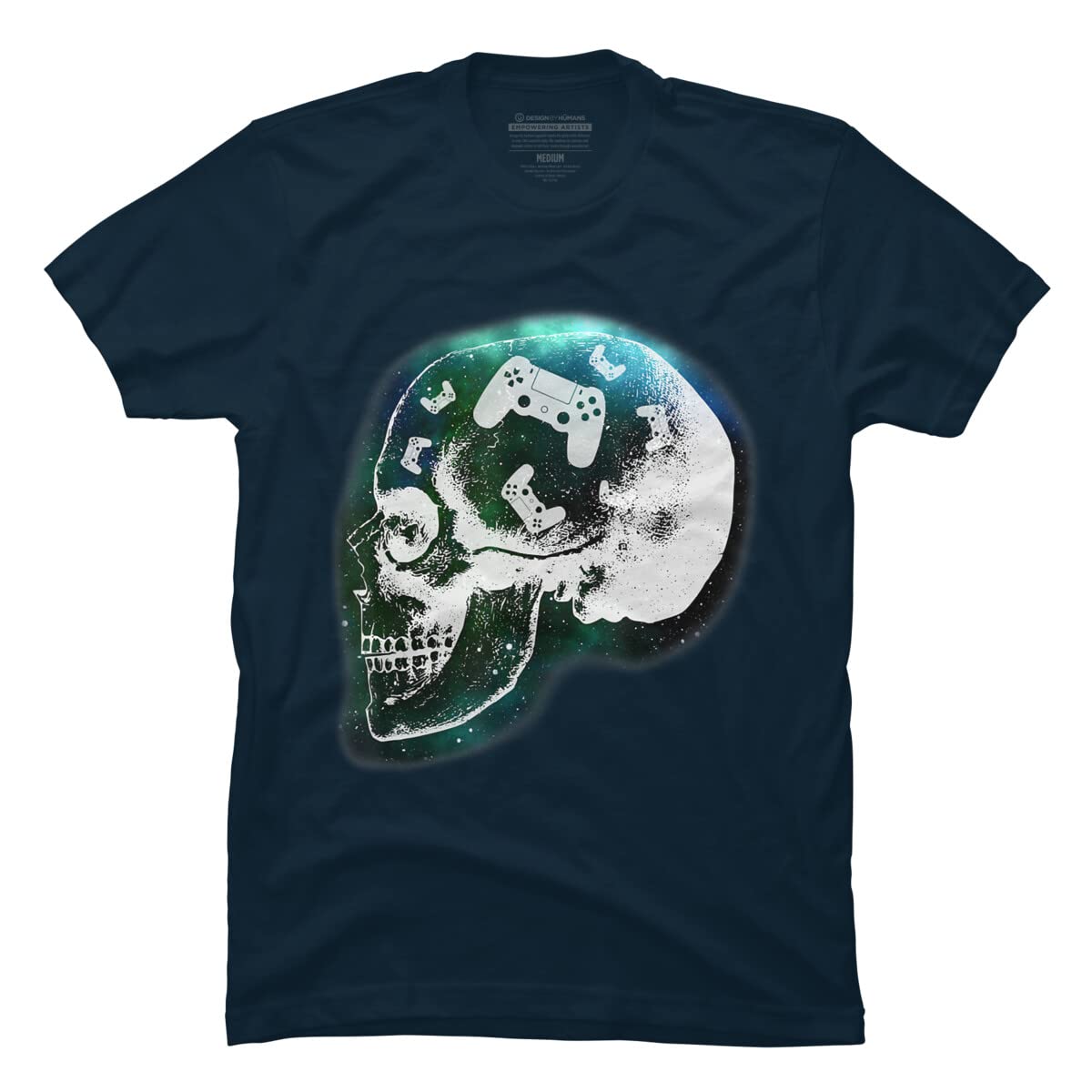 Design By Humans Men's Gaming is Always in My Skull Mind Graphic T-Shirt - COVI Casual Gamer Tee for Everyday Wear & Gaming Events