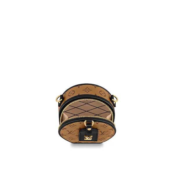 LV Mini Boîte Chapeau Monogram Reverse Canvas Crossbody Bag - Luxury Designer Handbag for Women, Perfect for Date Night & Evening Events