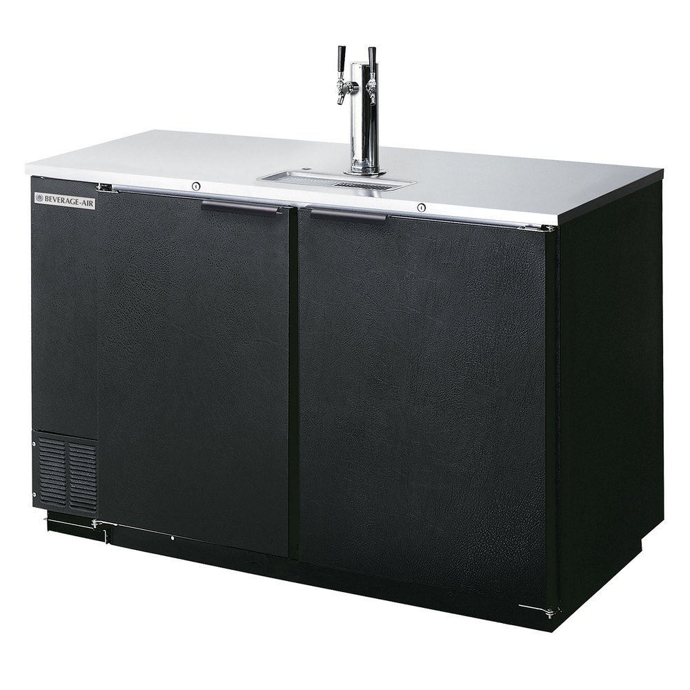 Beverage-Air 50.5 Inch Commercial Black Draft Beer Cooler - Perfect for Bars, Restaurants, and Home Brewing Use