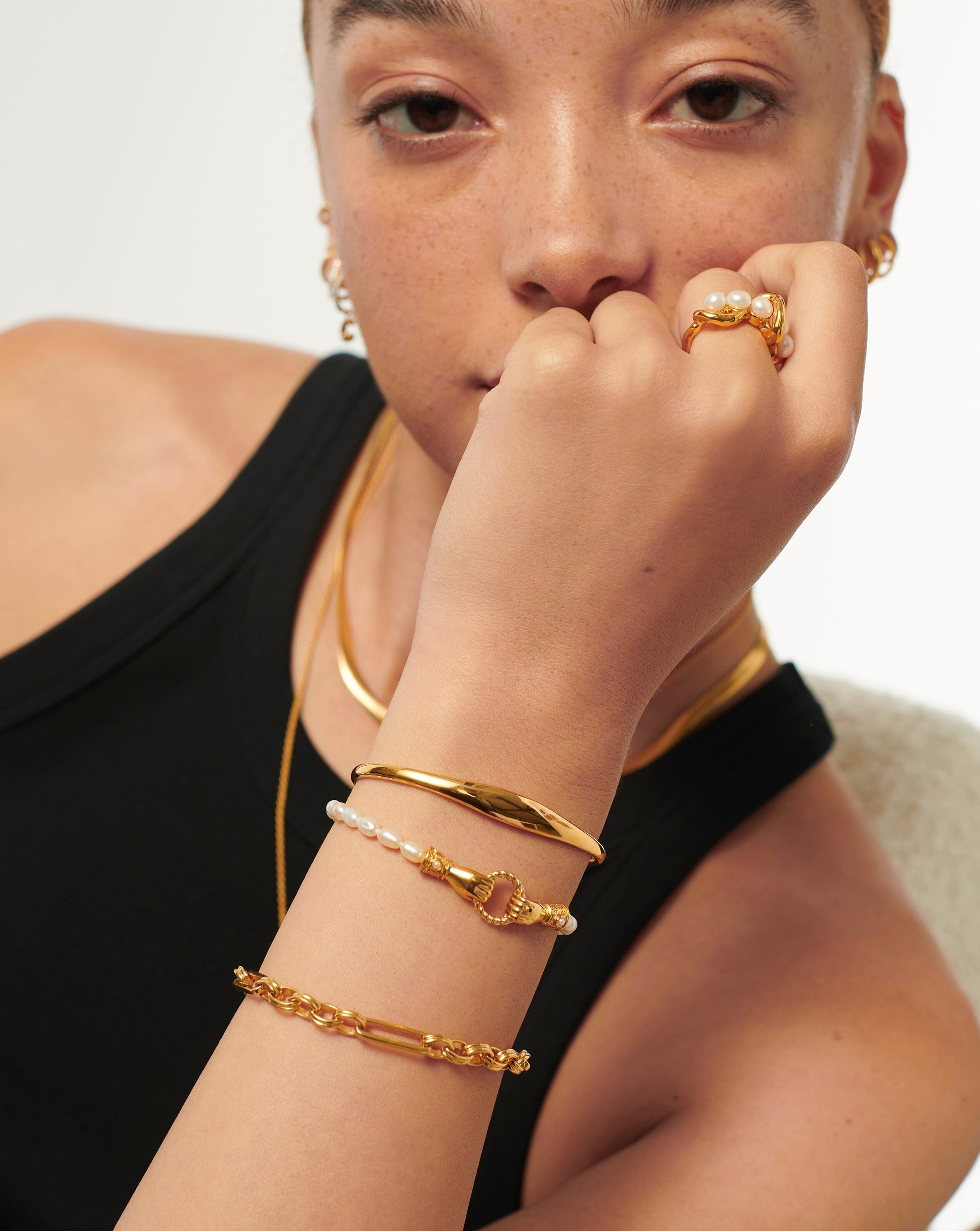 18k Gold Vermeil Classic Cuff Bracelet for Women - Elegant Stackable Bangle Jewelry Gift for Birthday, Anniversary & Special Occasions