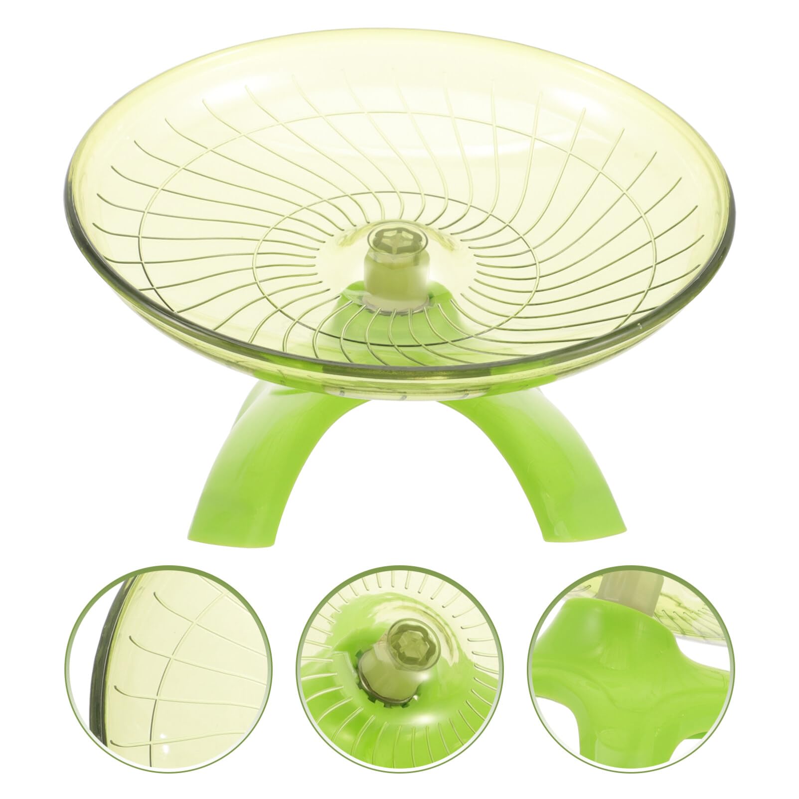 Balacoo Silent Hamster Exercise Wheel - Flying Saucer Running Wheel for Hamsters, Hedgehogs & Chinchillas - Quiet Small Pet Toy in Light Green - Perfect for Cage Exercise & Nighttime Play