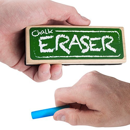 2-in-1 Chalkboard & Dry Erase Board with Black Felt Eraser - Perfect for Home, Office, Classroom & Kids Learning Activities