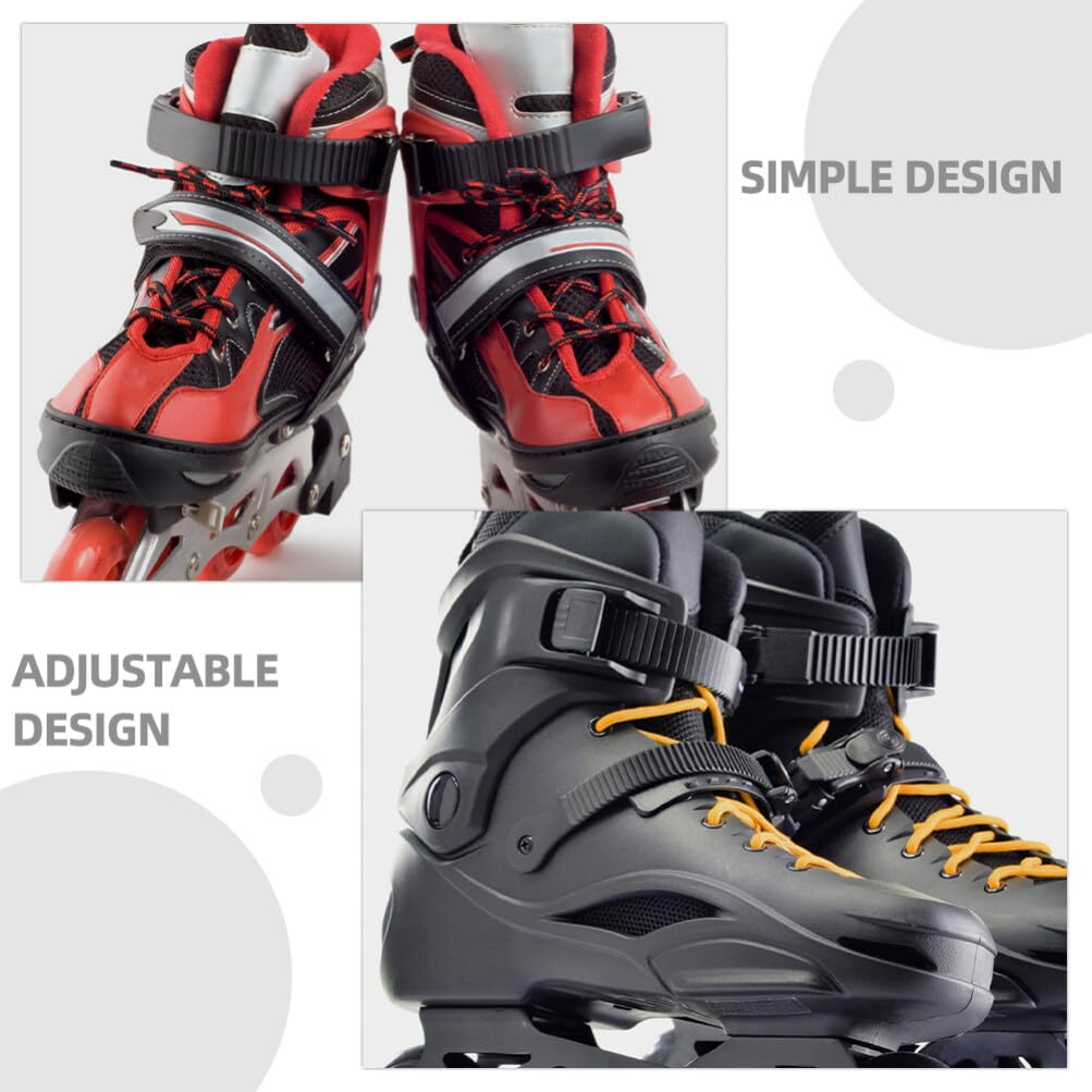 Yardwe 4pcs Roller Skate Straps Replacement - Heavy Duty Inline Skate Shoe Buckles & Energy Straps for Outdoor Skating, Ice Skating & Skiing Accessories - Perfect for Hockey, Figure Skating & Recreational Use