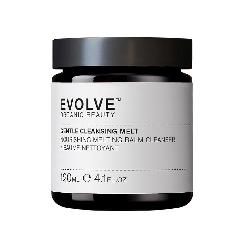 Evolve Organic Beauty - Vegan Gentle Cleansing Melt Balm with Natural Sugar Extracts, Baobab Oil & Vanilla | Certified Clean Skincare (4.1 oz | 120 mL) for Normal to Dry Skin - Perfect for Daily Makeup Removal & Hydrating Night Routine