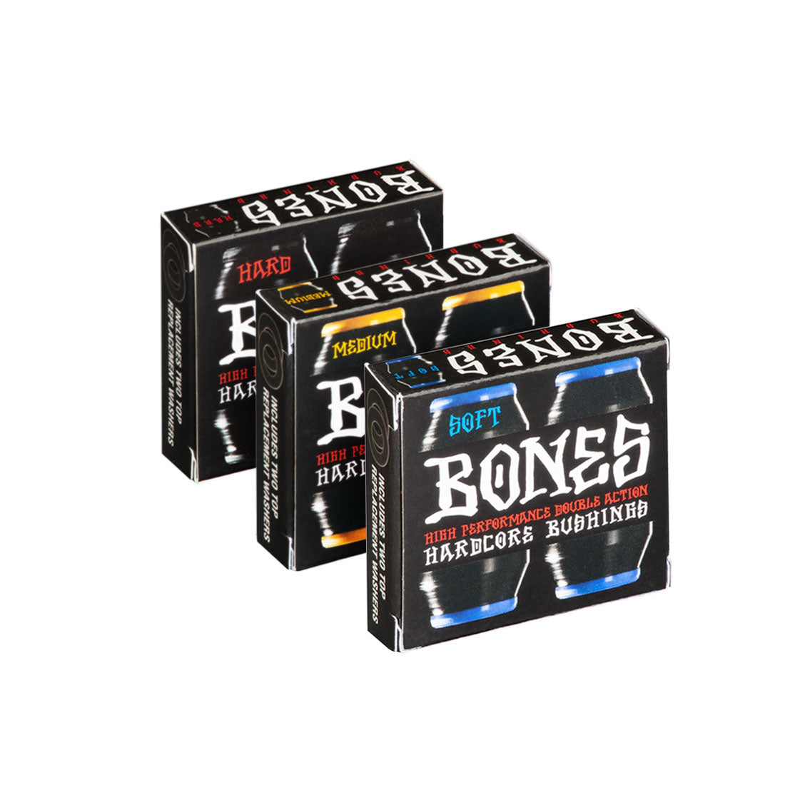 Bones Hardcore Conical Skateboard Bushings 4-Pack - Black | High-Performance Skateboard Truck Bushings for Smooth Turns & Control | Perfect for Street Skating, Park Riding & Cruising