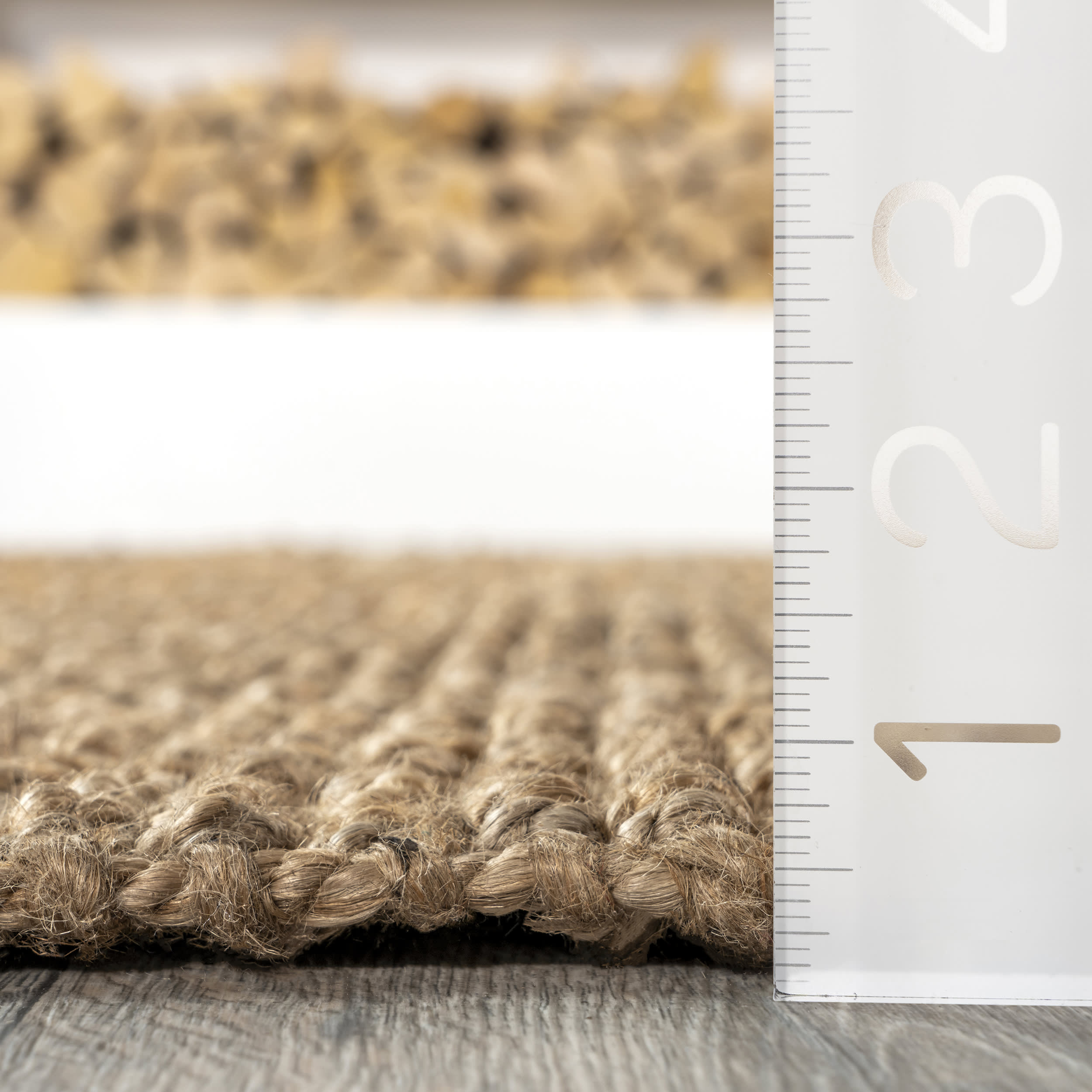 Handwoven Jute Ribbed Solid Rug - Natural Fiber Floor Mat for Living Room, Bedroom & Boho Decor | Eco-Friendly Home Accent