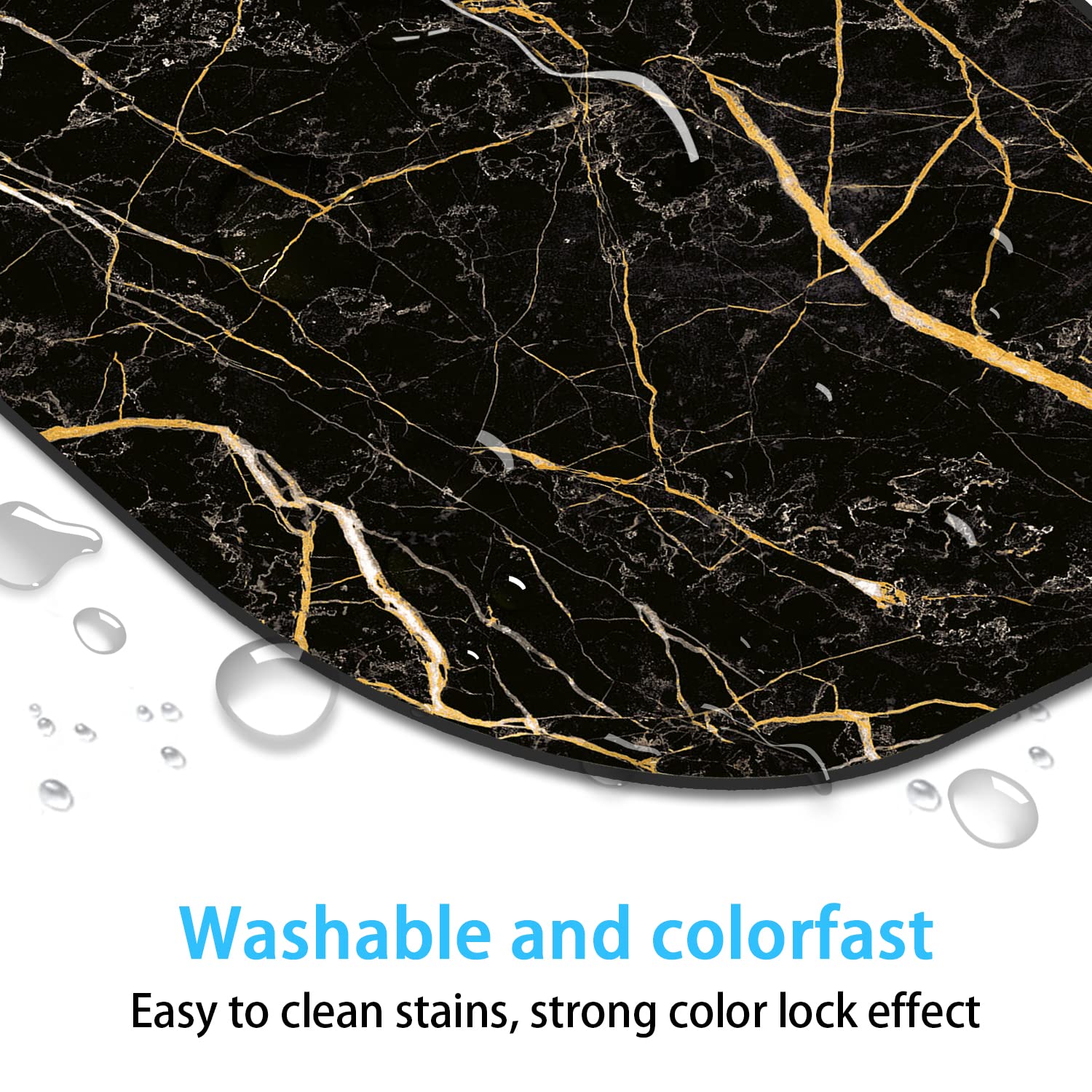 Premium Mini Mouse Pad 6x7 Inches - Non-Slip Rubber Base, Waterproof Desk Mat for Laptop & Wireless Mouse - Black Gold Marble Design - Perfect for Home Office, Gaming & Travel Accessories
