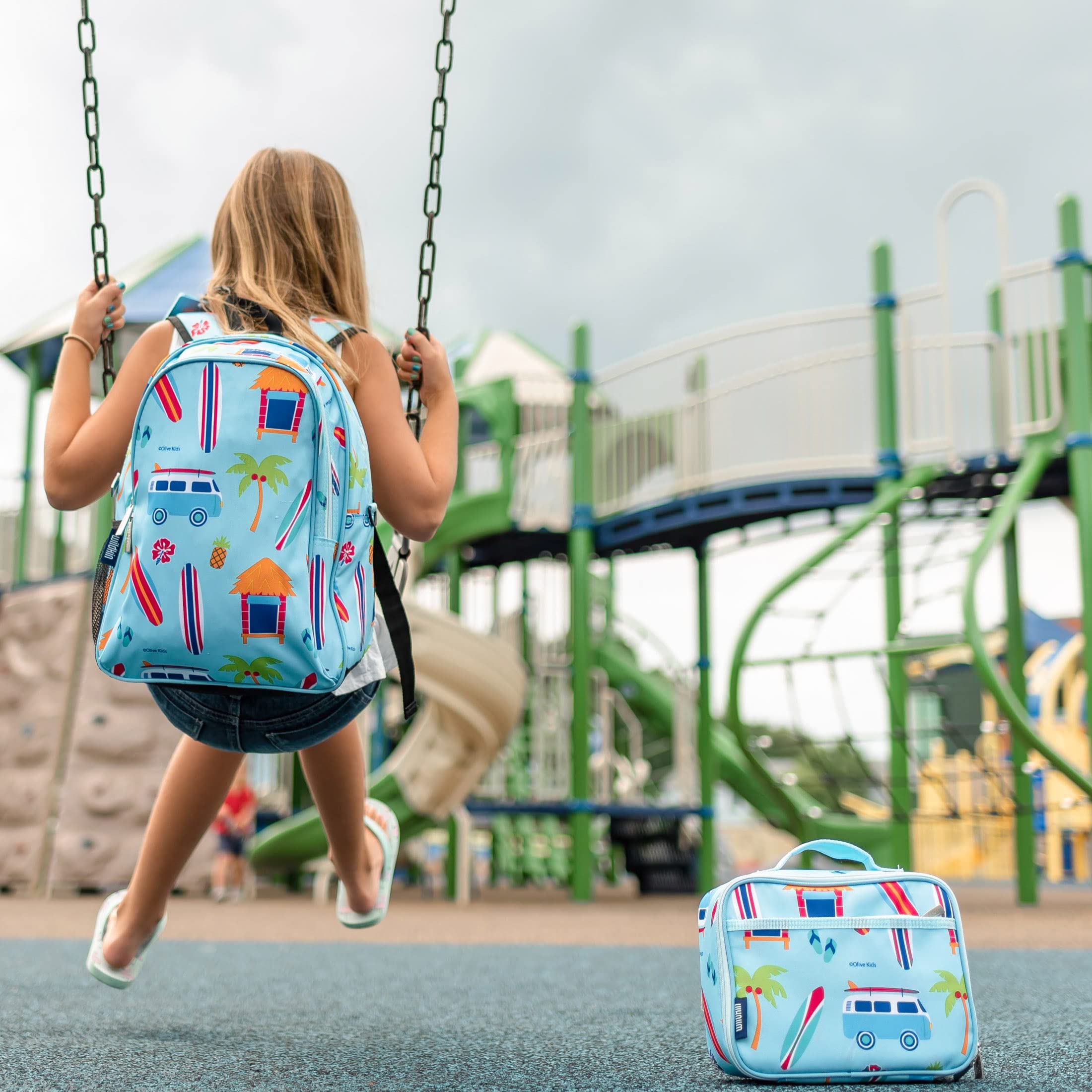 Wildkin 15-inch Kids Backpack - Durable, Padded & Adjustable School Backpack for Boys & Girls - Perfect for School, Travel & Day Trips - Surf Shack Design