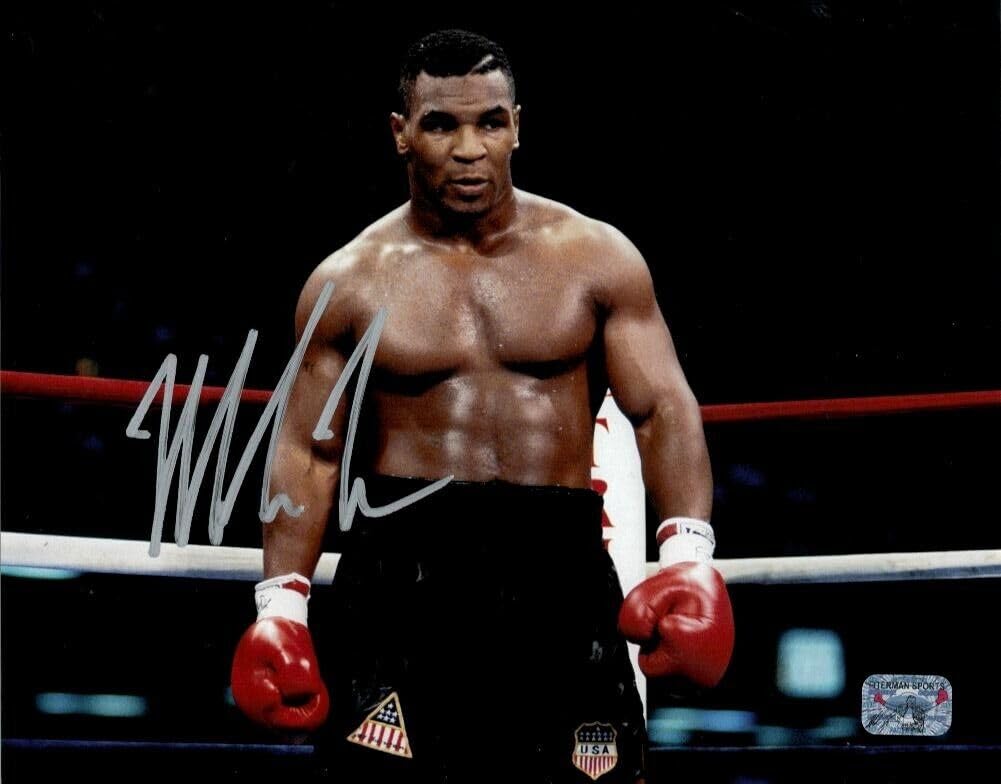 Authentic Mike Tyson Signed 8x10 Boxing Ring Photo with Fiterman Group Sports Hologram COA - Perfect for Boxing Memorabilia Collectors & Man Cave Decor