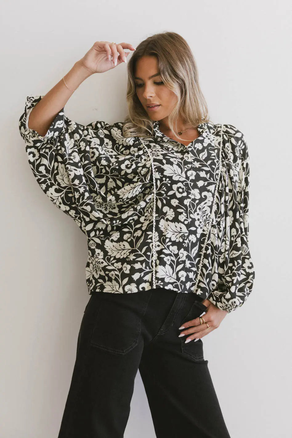 Stylish Nona Dolman Sleeve Blouse in Black - Women's Fashion Top for Work, Party & Casual Wear | Final Sale