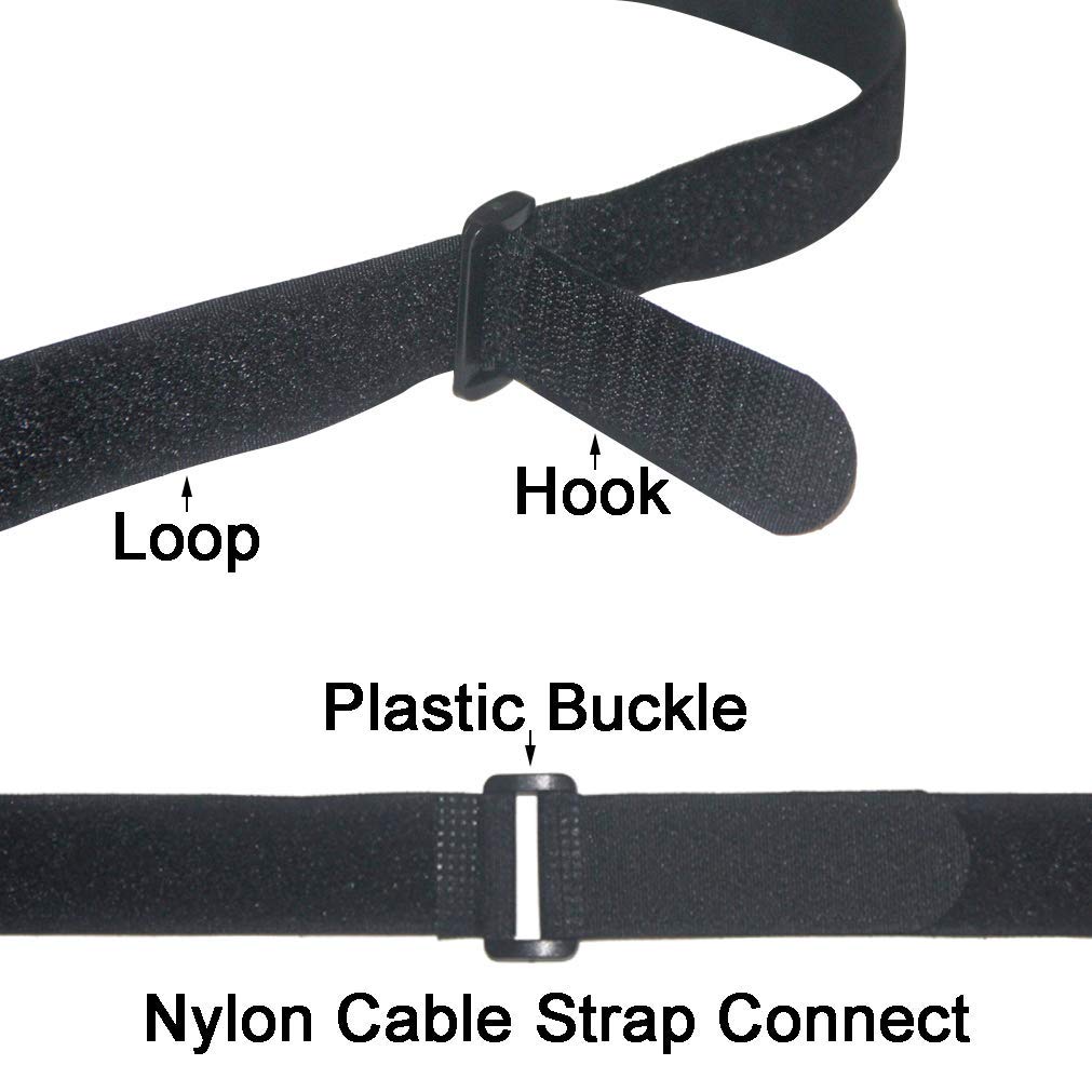 16 Pack Reusable Hook and Loop Fastening Straps (36-18 Inches) - Adjustable Cable Management, Multipurpose Securing Straps for Organizing Wires, Tools, Sports Gear & Home Storage