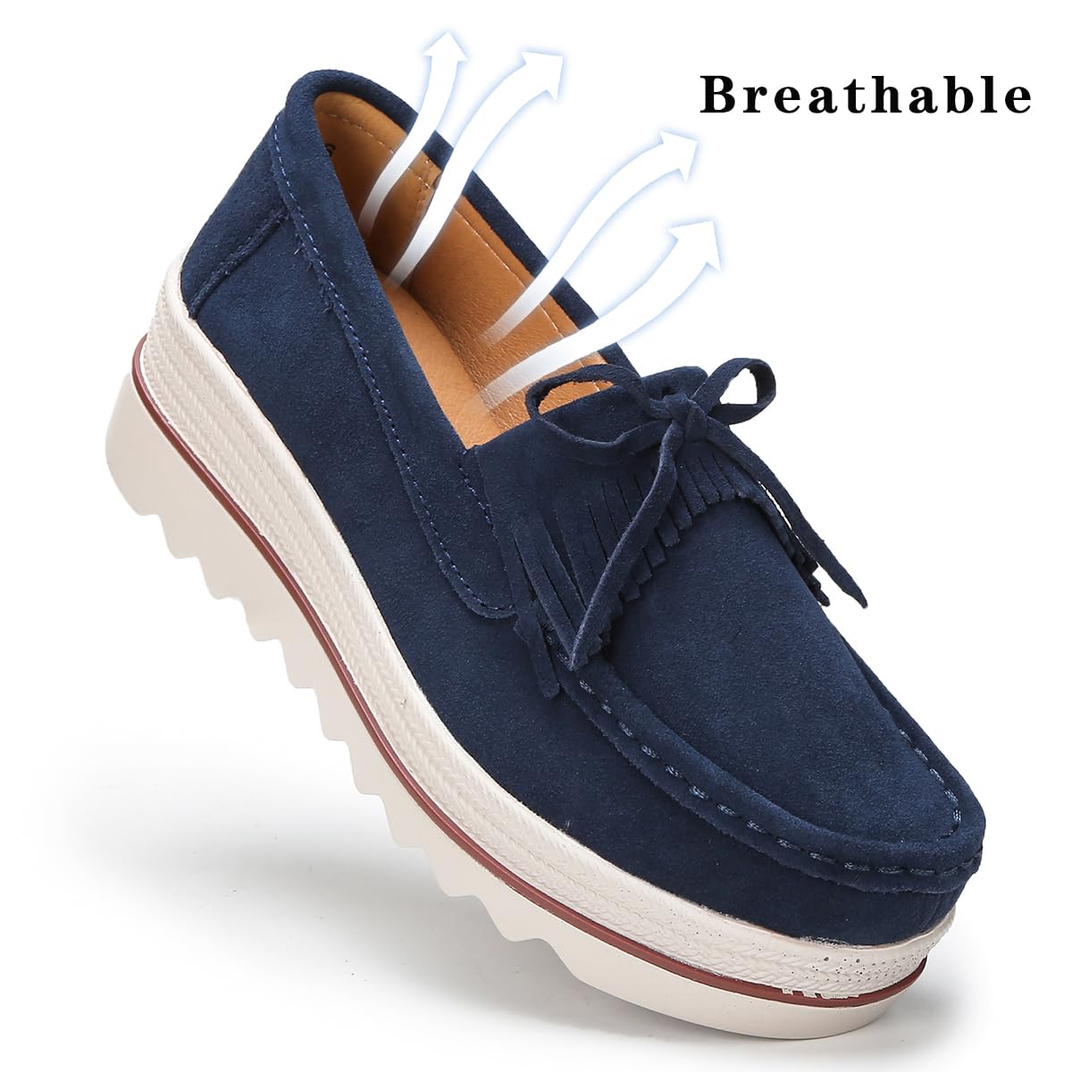 Ruiatoo Women's Slip-On Loafers - Comfortable Thick Soft Platform Shoes for Business Casual & Walking | Office, Travel & Everyday Wear