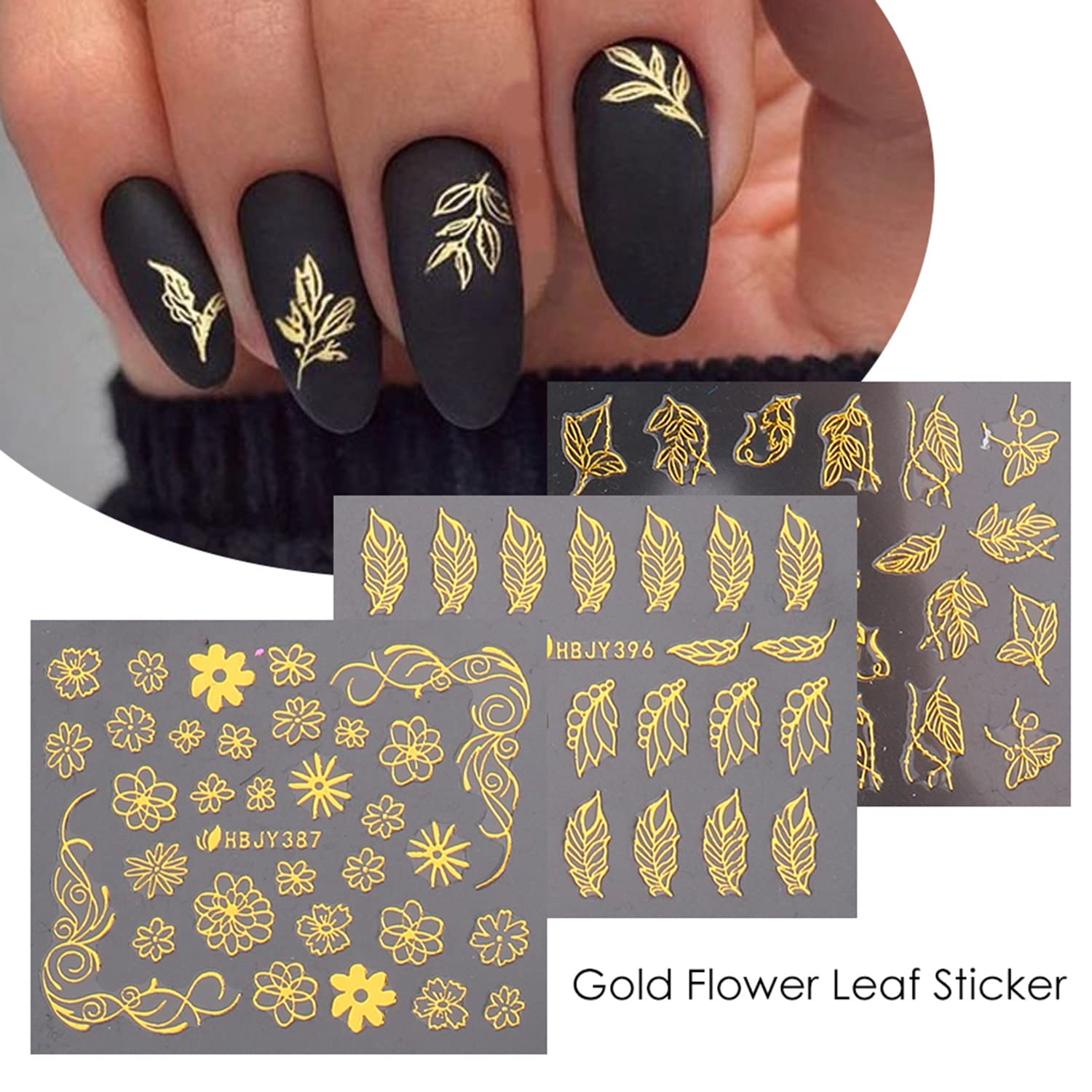 Holographic 3D Floral Nail Art Stickers - Self-Adhesive Nail Decals with Small Flowers & Leaves for Women & Girls - DIY Manicure Decorations & Nail Charms - Perfect for Parties, Weddings, and Everyday Nail Art Designs