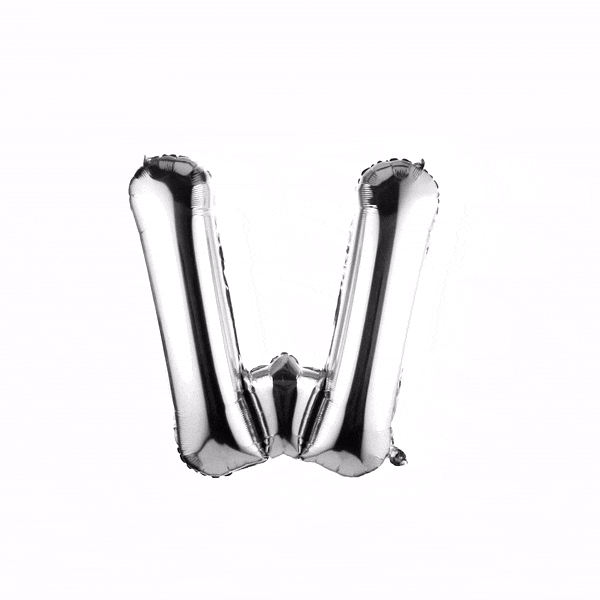 Balloonify Silver Mylar Letter W Balloon - 40 Inch Large Foil Alphabet Balloon for Birthday Party Decorations, Wedding, Baby Shower & Graduation Celebrations - 1 Count Box