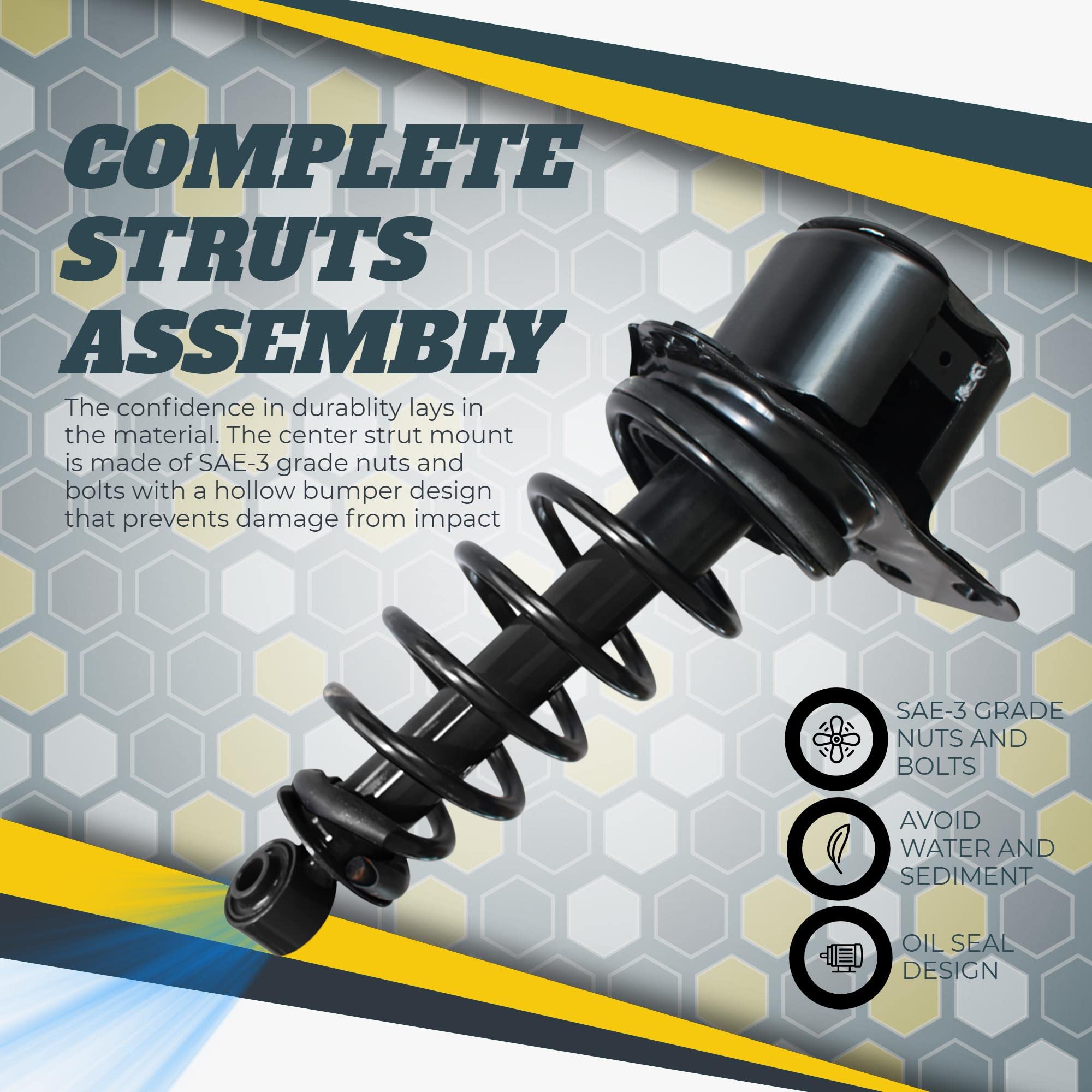 Ford Taurus 2008-2009 Rear Strut Assembly - Complete Shock Absorber Set (15043, 15044) | Durable Suspension Replacement for Smooth Ride | Perfect for City Commuting & Highway Driving