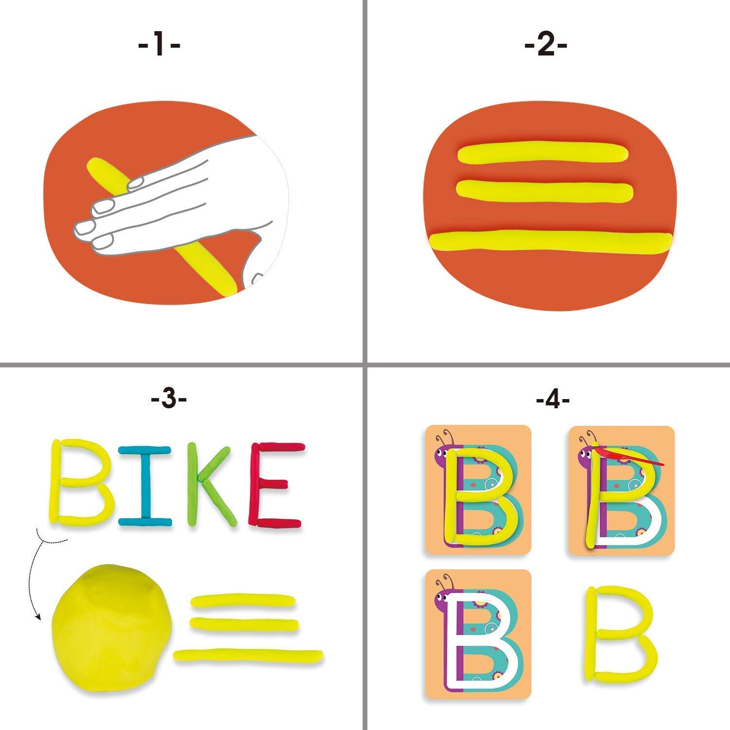 Preschool Alphabet & Shape Learning Kit with 4-Color Dough - Early Education Letter Recognition & Language Development Toy for Kids 3+ Years | Perfect for Classroom Activities & Homeschool Learning
