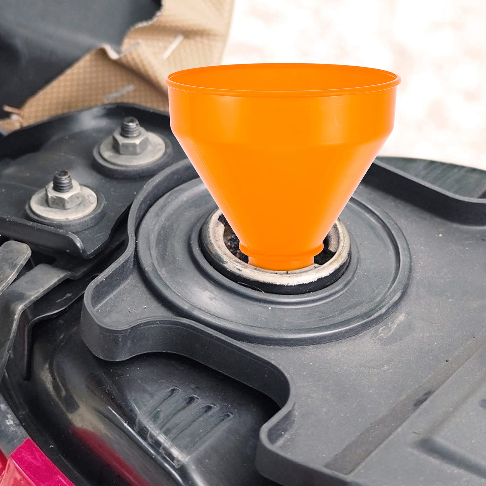 Wakauto 6-Piece Mini Funnel Set - Wide Mouth Plastic Funnels for Fuel, Kerosene & Coolant - Durable ABS Material - Perfect for Automotive Fluids, DIY Projects & Home Use