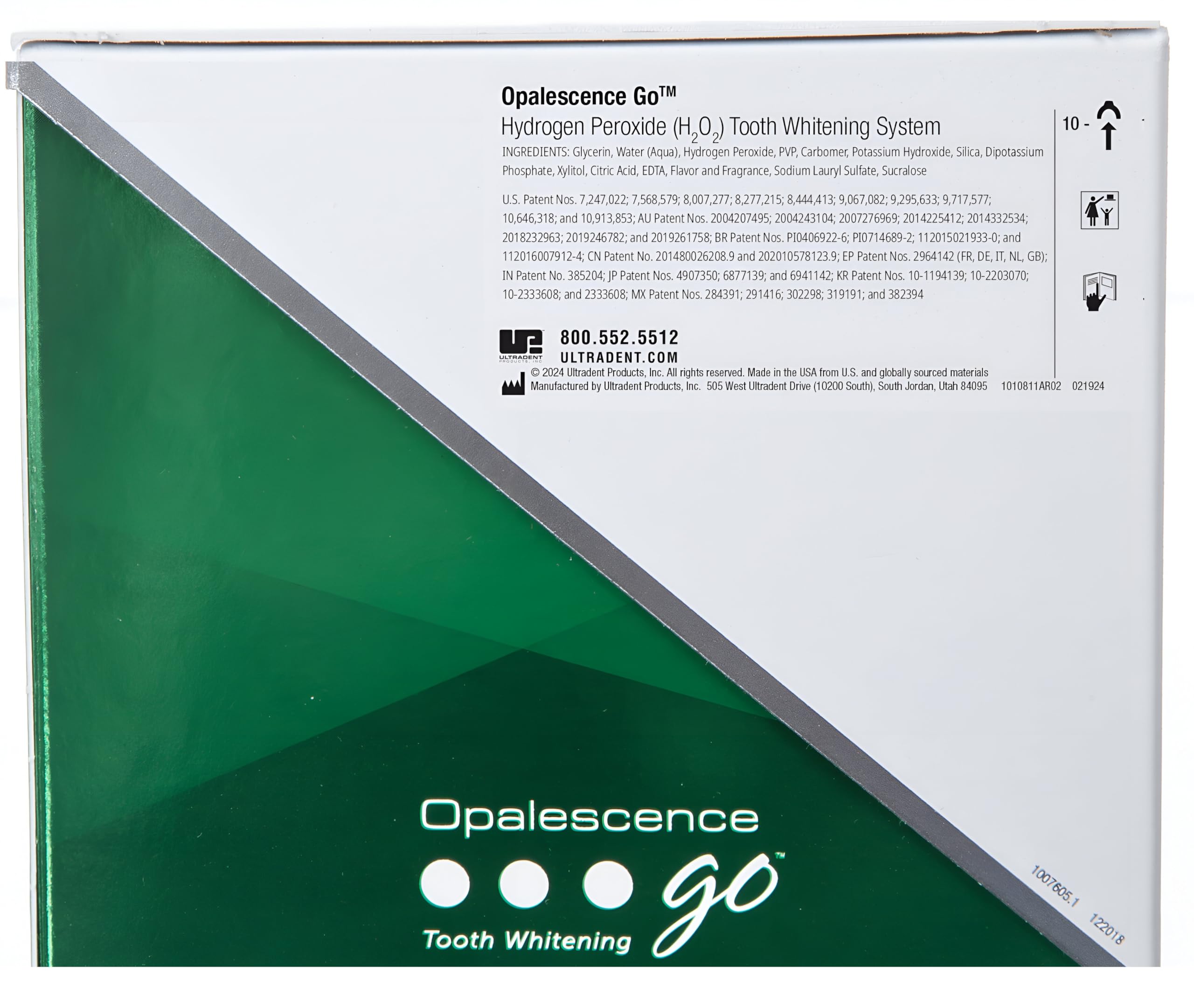 Opalescence Go Teeth Whitening Trays - 15% Hydrogen Peroxide Prefilled Whitening Strips (4 Treatments) - Cool Mint Flavor - Professional Dental Grade Whitening Kit by Ultradent - Perfect for Home Use, Travel & Special Occasions