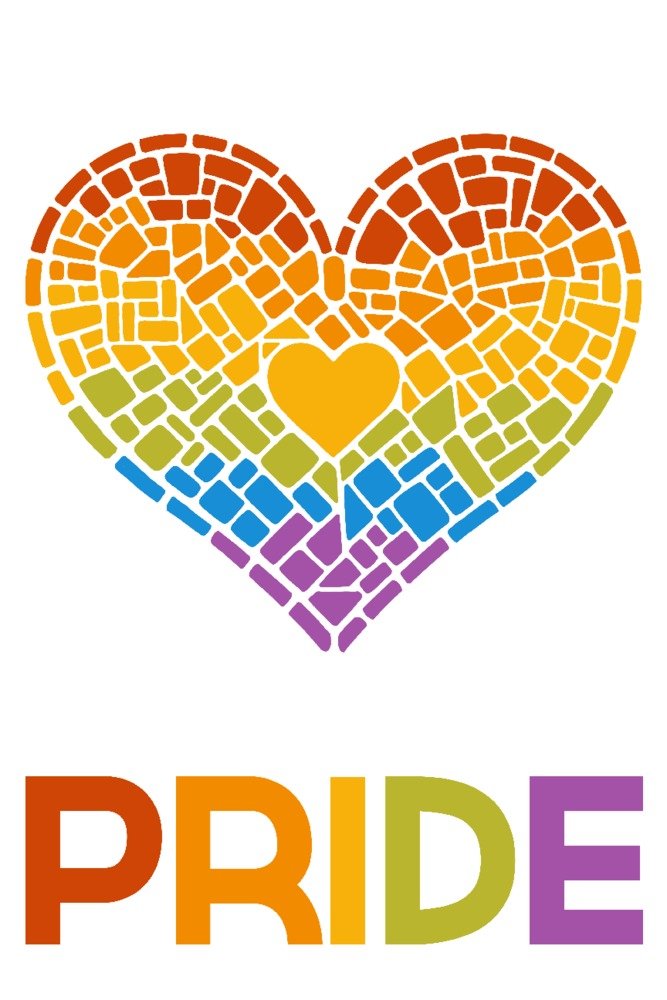 Gay Pride Mosaic Heart - 12x18 Inch Gallery Quality Metal Wall Art, Aluminum Decor for LGBTQ+ Home & Office Decorations | Perfect for Pride Month, Living Room, Bedroom & Gifts