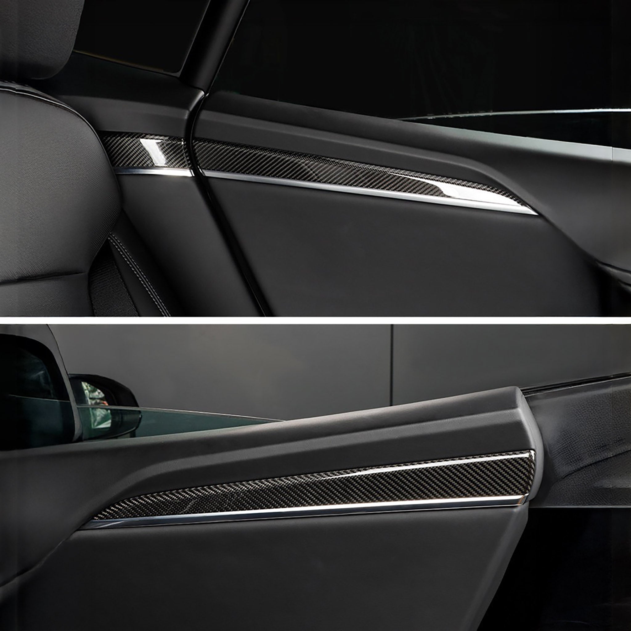 Premium Real Carbon Fiber Interior Door Trim Kit for Tesla Model S/X - OEM Fit & Plaid Compatible | Upgrade Your Tesla's Luxury Interior for Daily Driving & Car Shows