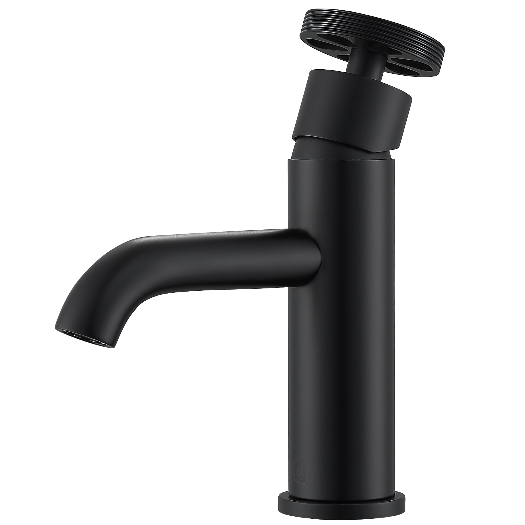 Ancona Nova Series Matte Black Single Lever Bathroom Faucet - Modern Waterfall Spout for Vanity Sink, Powder Room & Guest Bathroom Decor