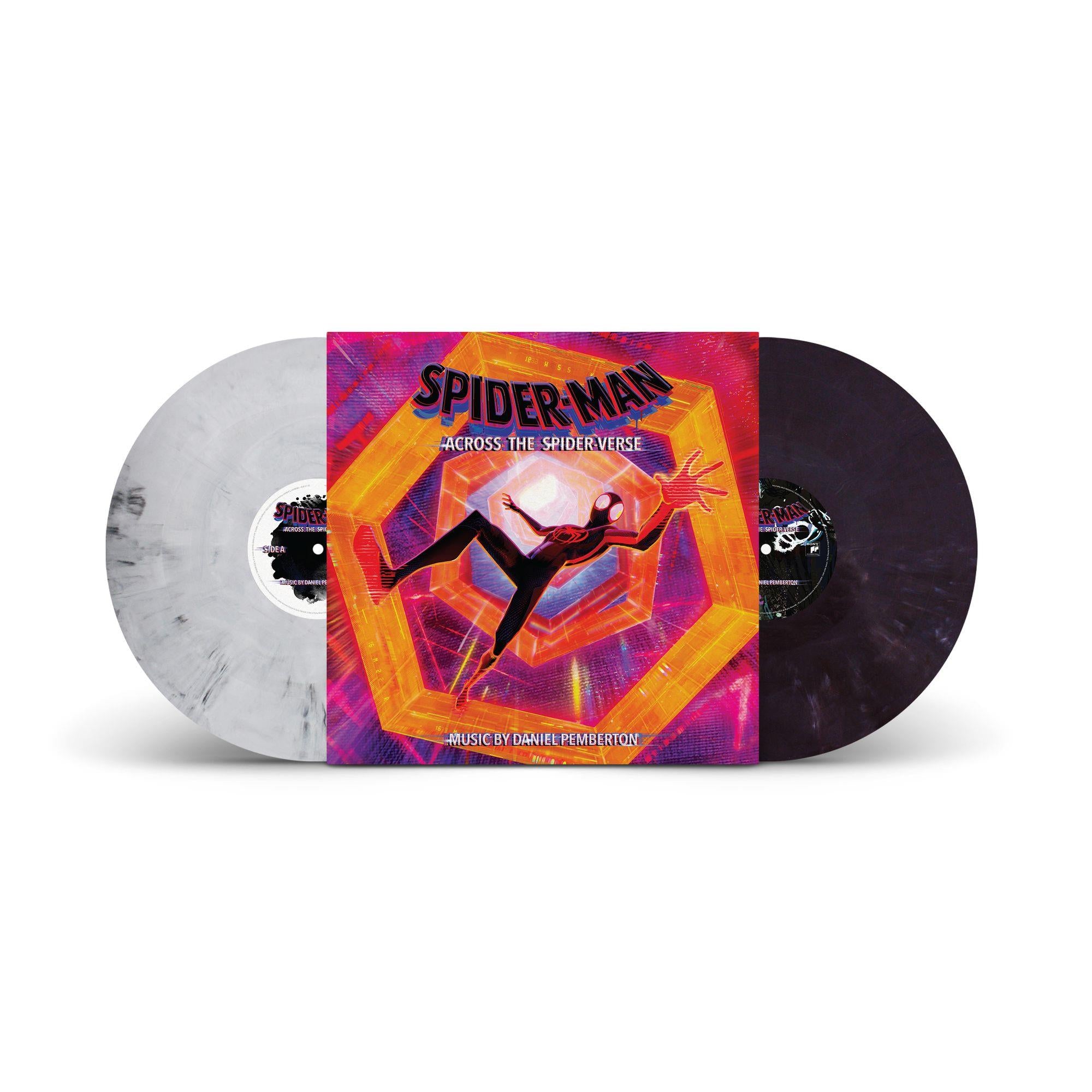 Across The Spider Verse Original Score Vinyl Record - Limited Edition White & Dark Purple Marbled LP - Perfect for Movie Soundtrack Collectors & Vinyl Enthusiasts