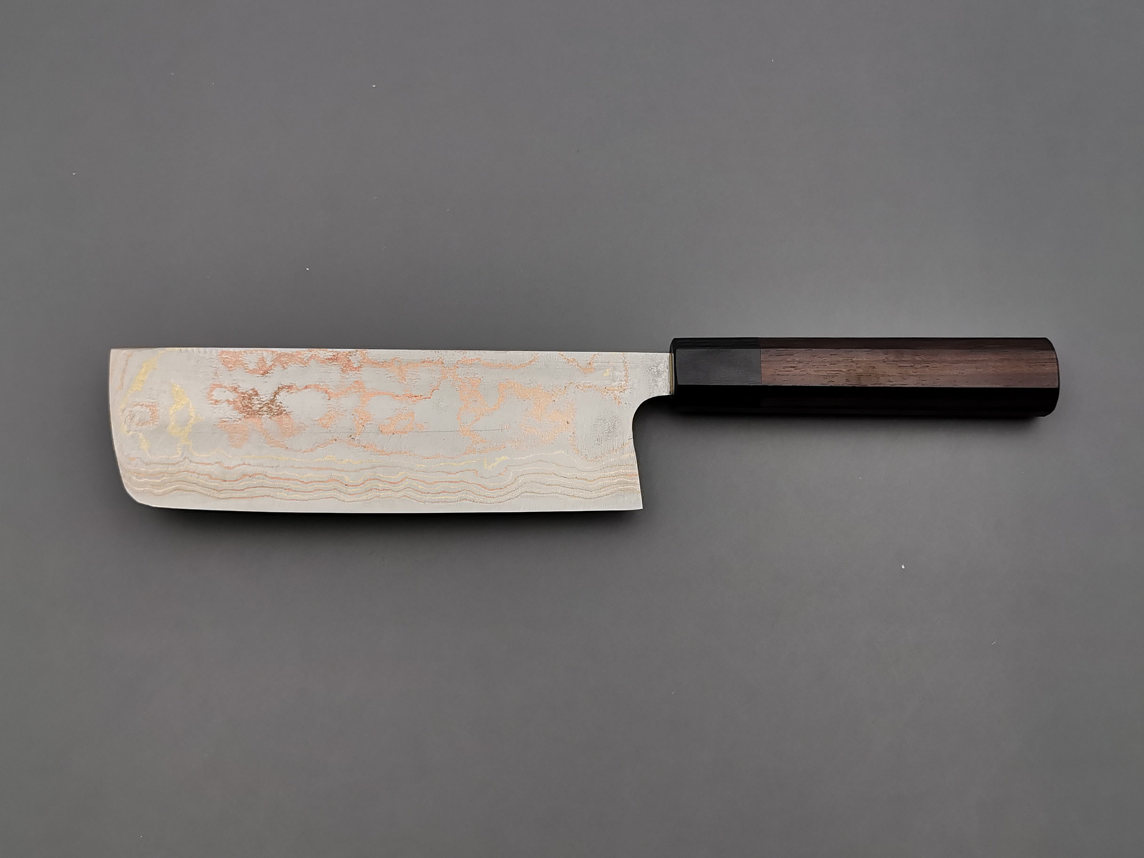 Takeshi Saji Rainbow Damascus Nakiri Knife - Japanese Chef Knife for Vegetables & Sushi - Perfect for Home Cooking & Professional Kitchens