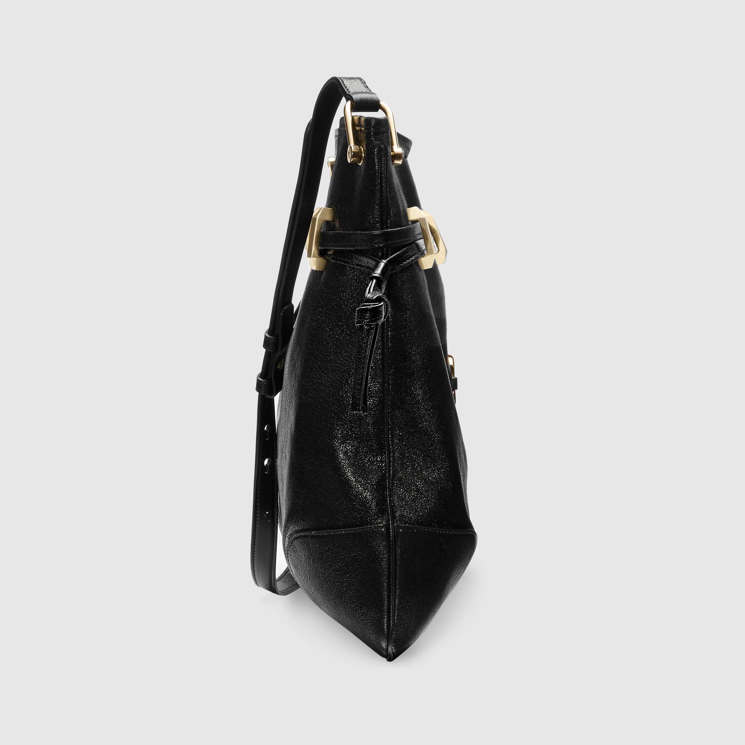 Gucci 1955 Horsebit Messenger Bag for Women - Classic Black Leather Crossbody Bag | Perfect for Work, Travel & Everyday Use