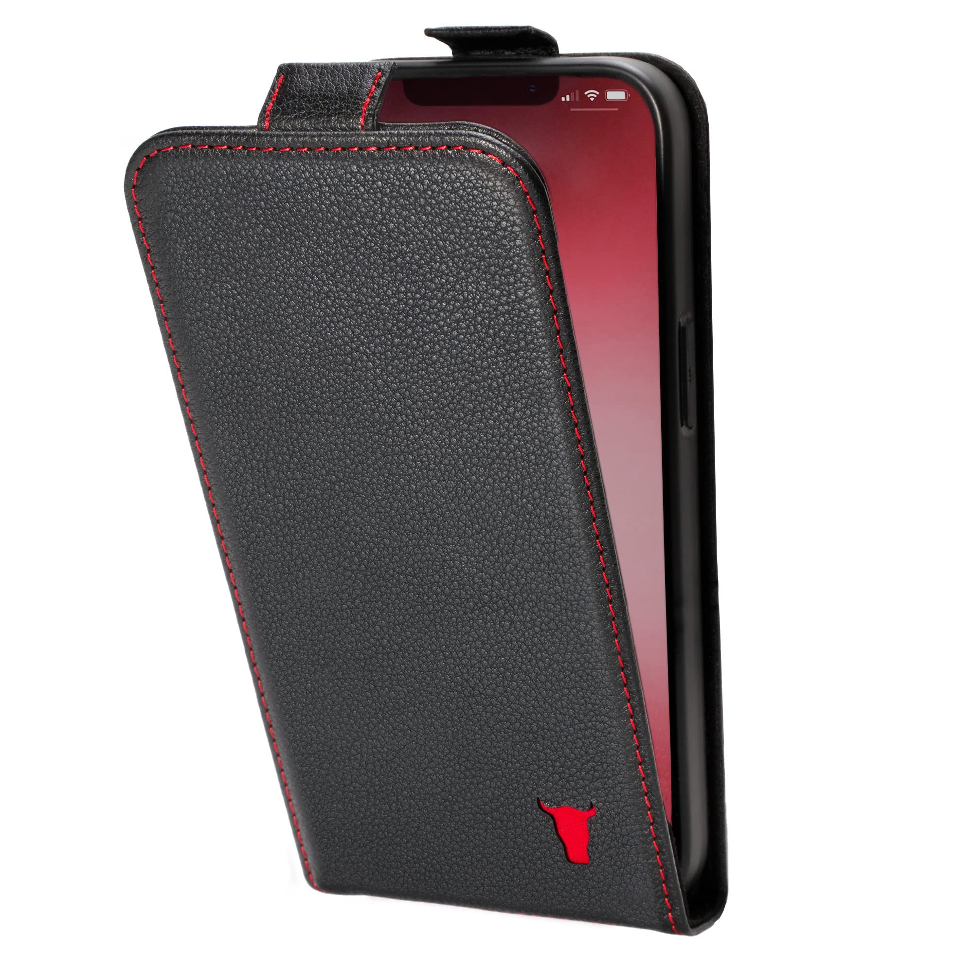 Premium Genuine Leather iPhone 12/12 Pro Case with Card Slots & Flip Cover - MagSafe Compatible, Durable Protection for Everyday Use (Black) | Business, Travel & Daily Essentials
