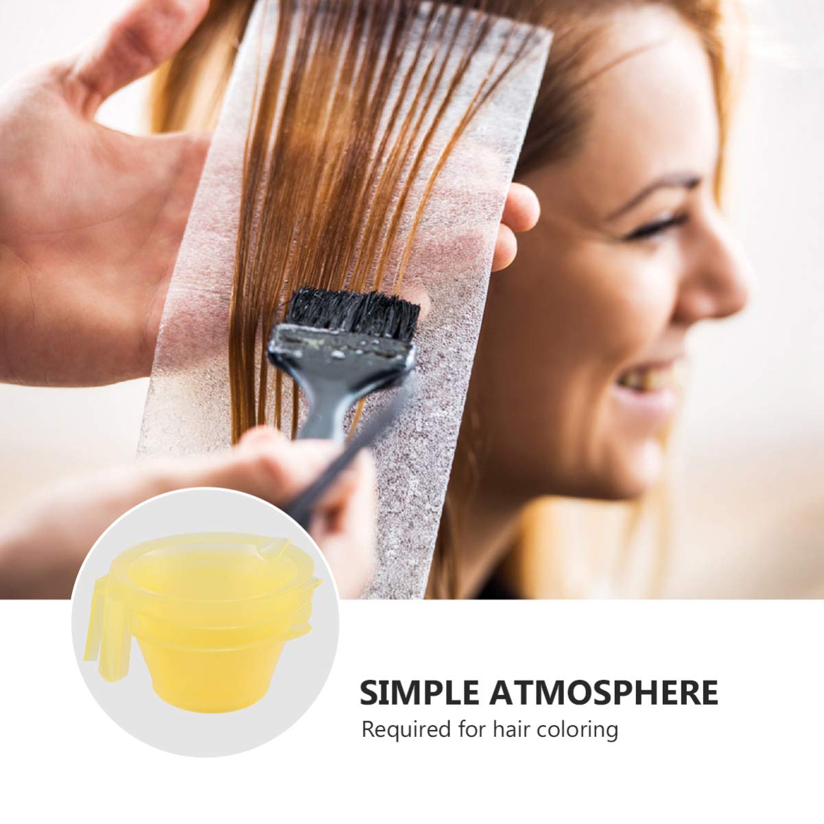 3pcs Plastic Hair Color Mixing Bowls with Handle - Professional Hair Dye Tint Mixing Tools for Salon & Home Hair Styling - Perfect for DIY Hair Coloring, Highlights & Balayage