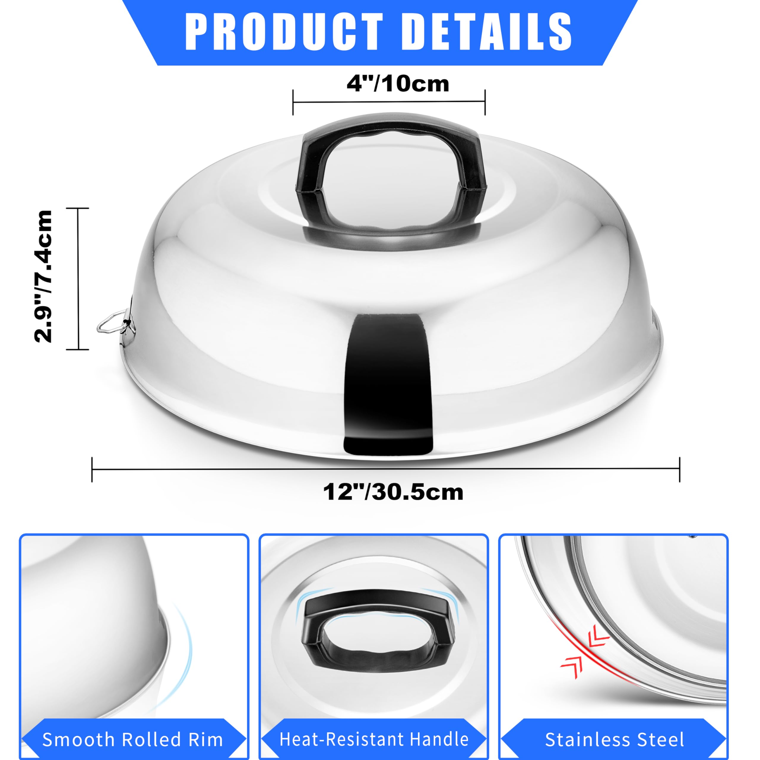 Leonyo 3-Piece Cheese Melting Dome Set - 12