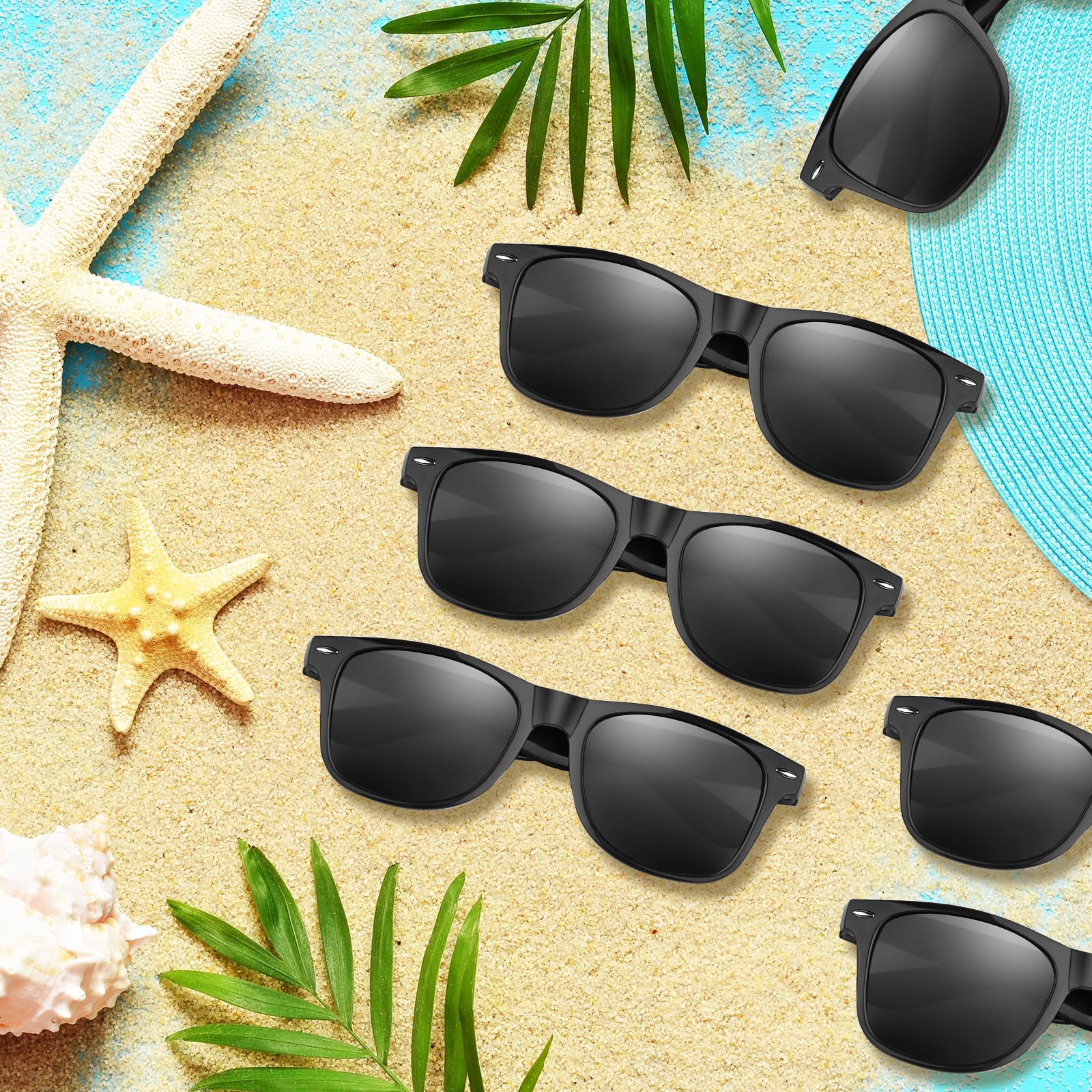 ASTARON Black Sunglasses Bulk Pack (6/12/24/48 Pieces) - UV Protection Party Sunglasses for Summer, Beach, Pool, Birthday & Wedding Events - Perfect for Outdoor Parties, Festivals and Giveaways
