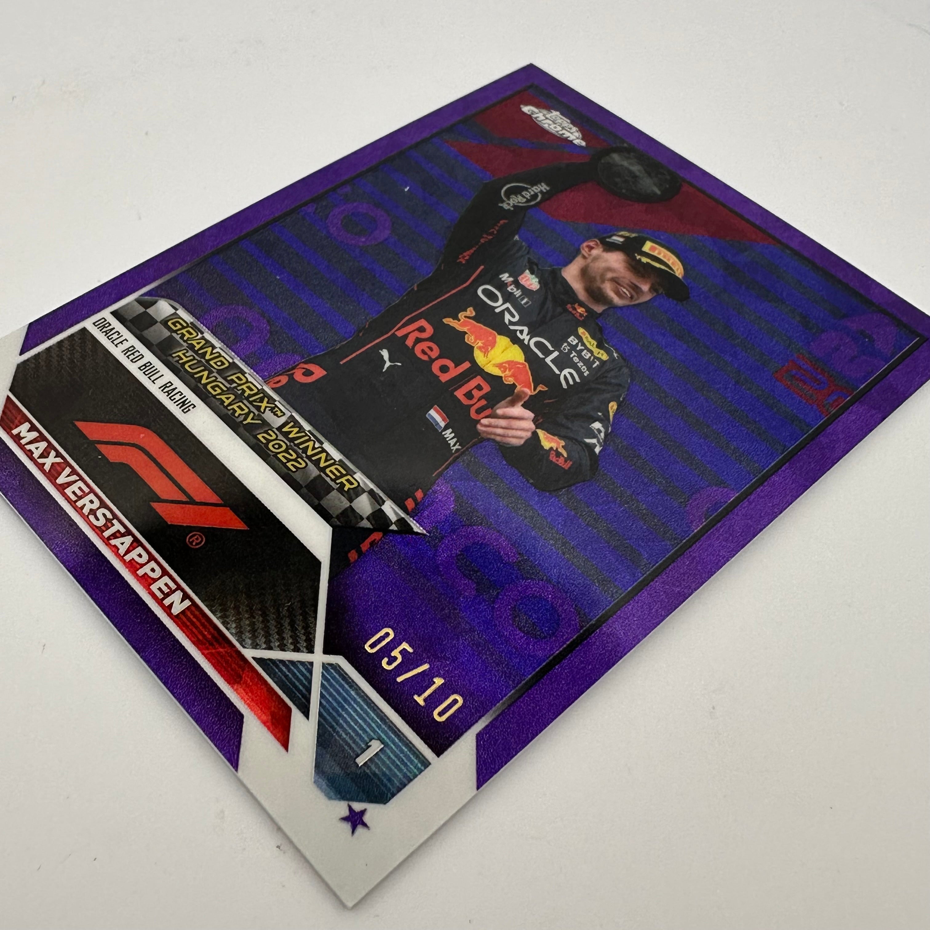 2023 Topps Chrome Sapphire Max Verstappen #156 Purple Racing Card - 5/10 Limited Edition - Perfect for F1 Collectors, Display Cases & Sports Memorabilia Collections
