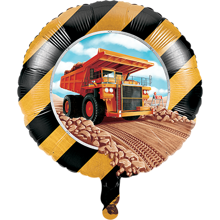 45cm Big Dig Construction Foil Balloon - Heavy Equipment Theme Party Decorations for Birthday, Construction Party, Baby Shower & Kids Events